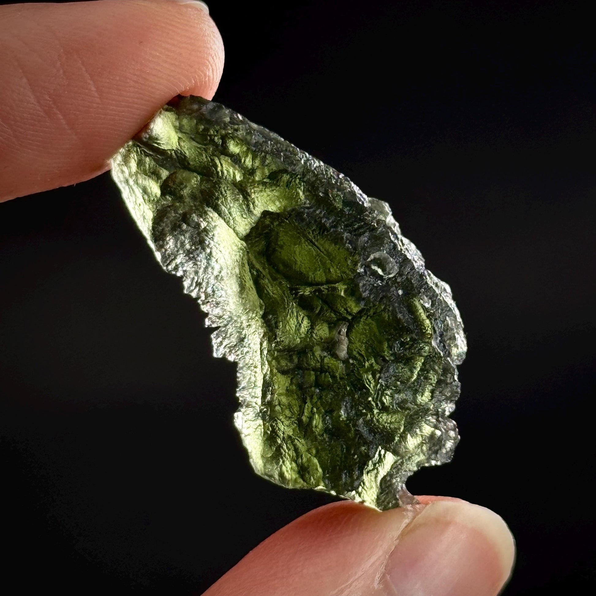 Genuine Raw Moldavite Specimen | Czech Tektite, 5.9g