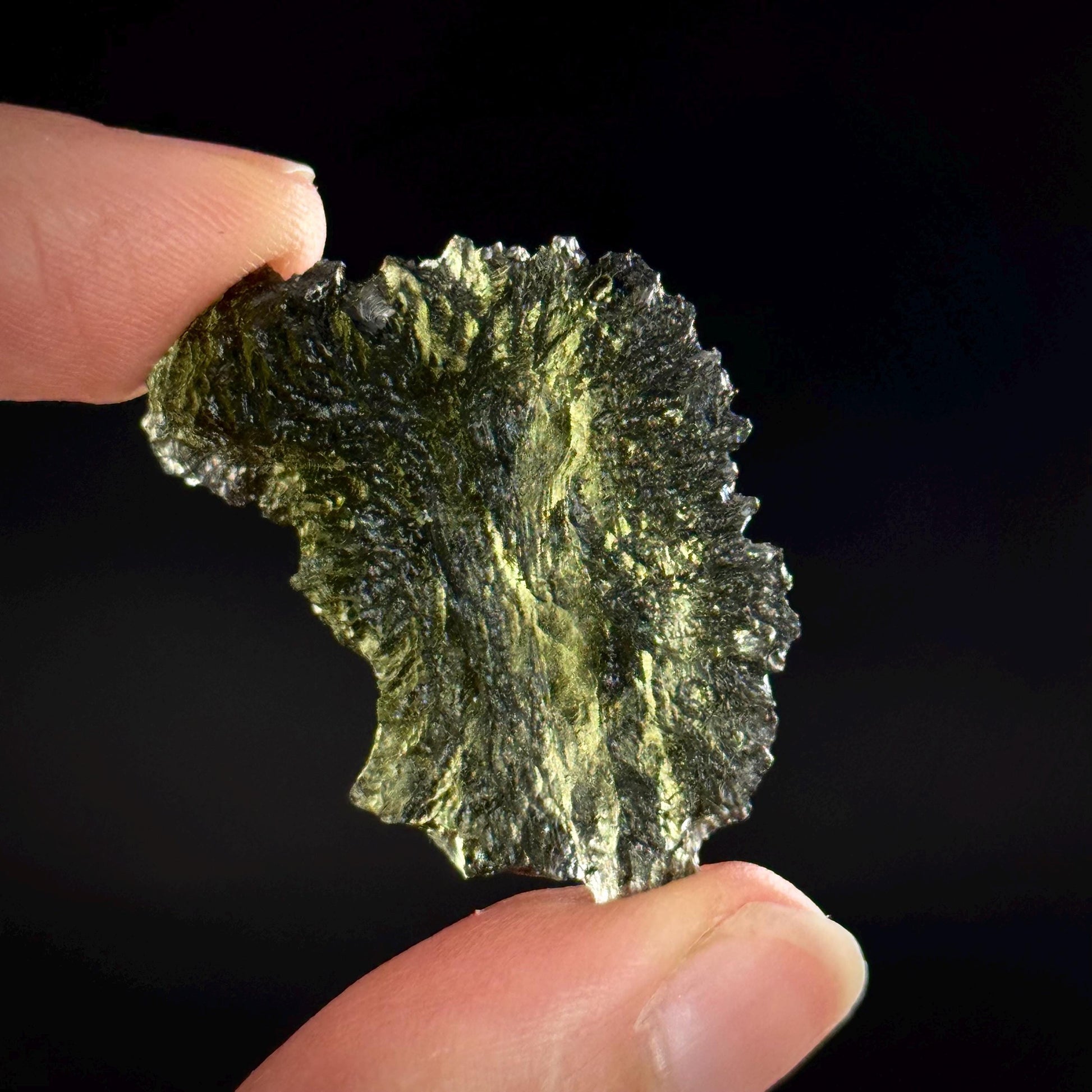 Genuine Raw Moldavite Specimen | Czech Tektite, 7.3g