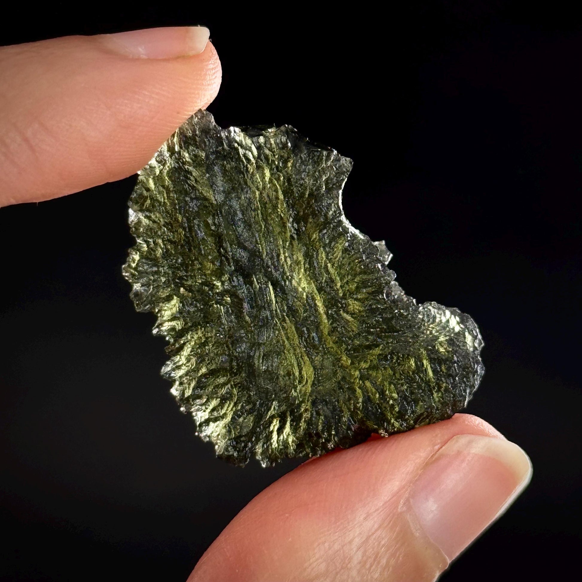 Genuine Raw Moldavite Specimen | Czech Tektite, 7.3g