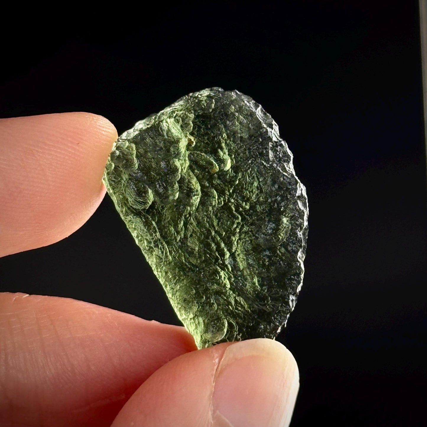 Genuine Raw Moldavite Specimen | Czech Tektite, 5.4g