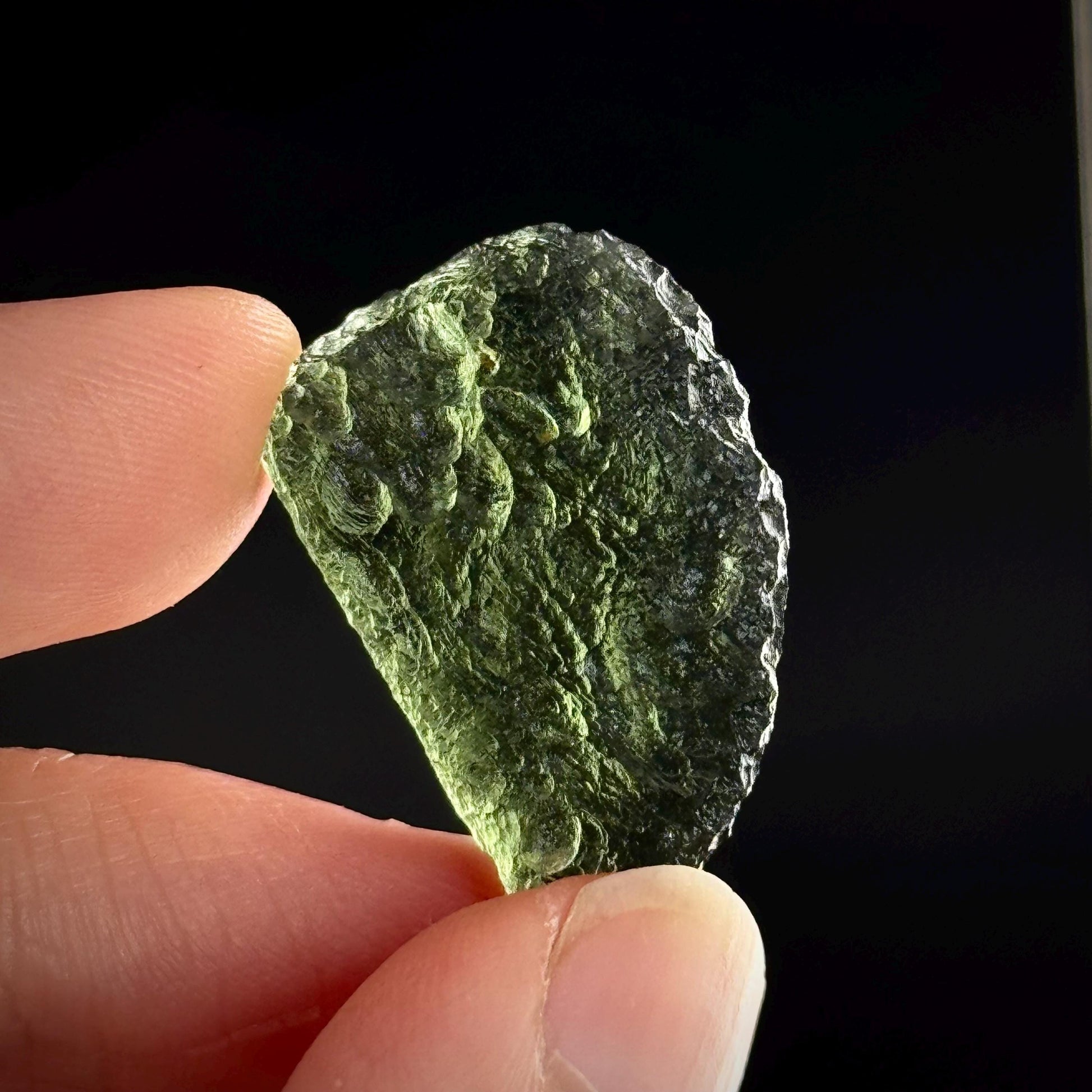 Genuine Raw Moldavite Specimen | Czech Tektite, 5.4g