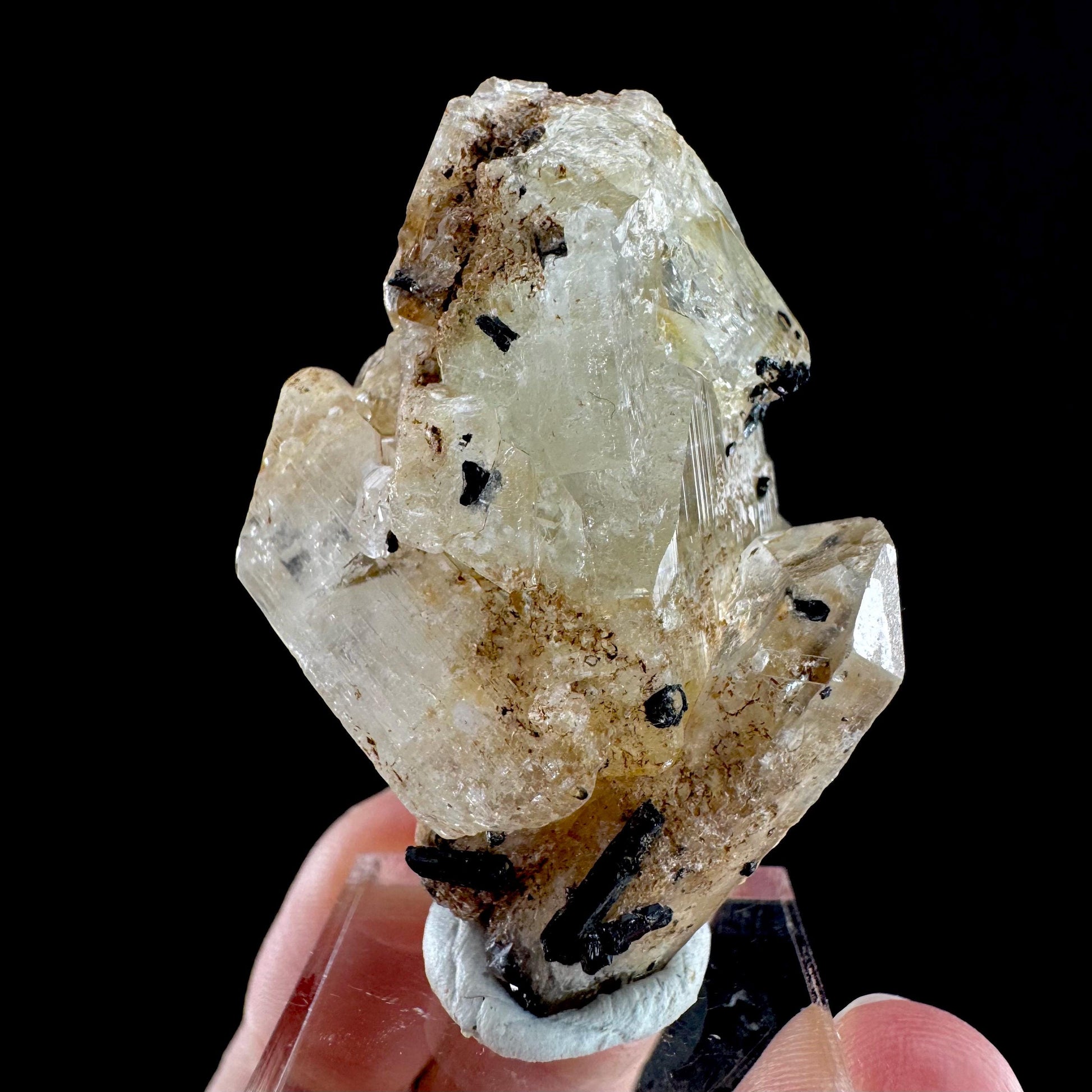Topaz with Quartz & Black Tourmaline from Klein Spitzkoppe | natural crystal, raw mineral specimen (Namibia)