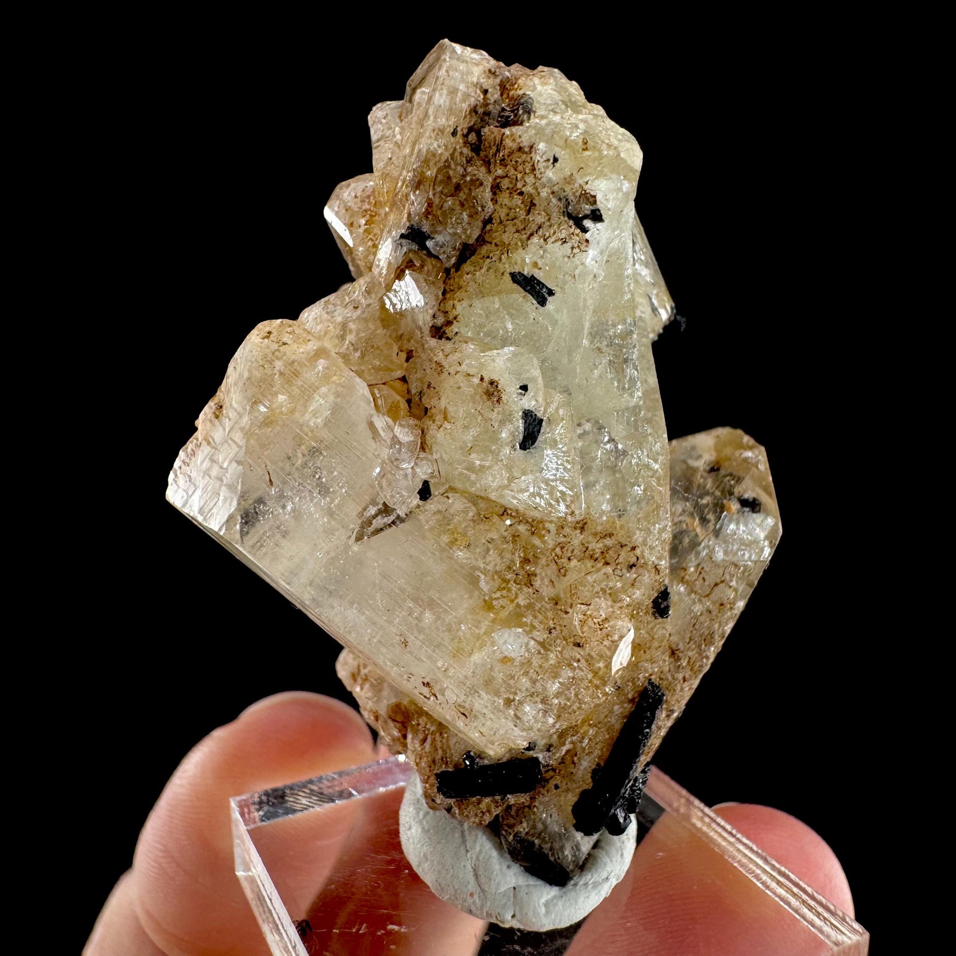 Topaz with Quartz & Black Tourmaline from Klein Spitzkoppe | natural crystal, raw mineral specimen (Namibia)