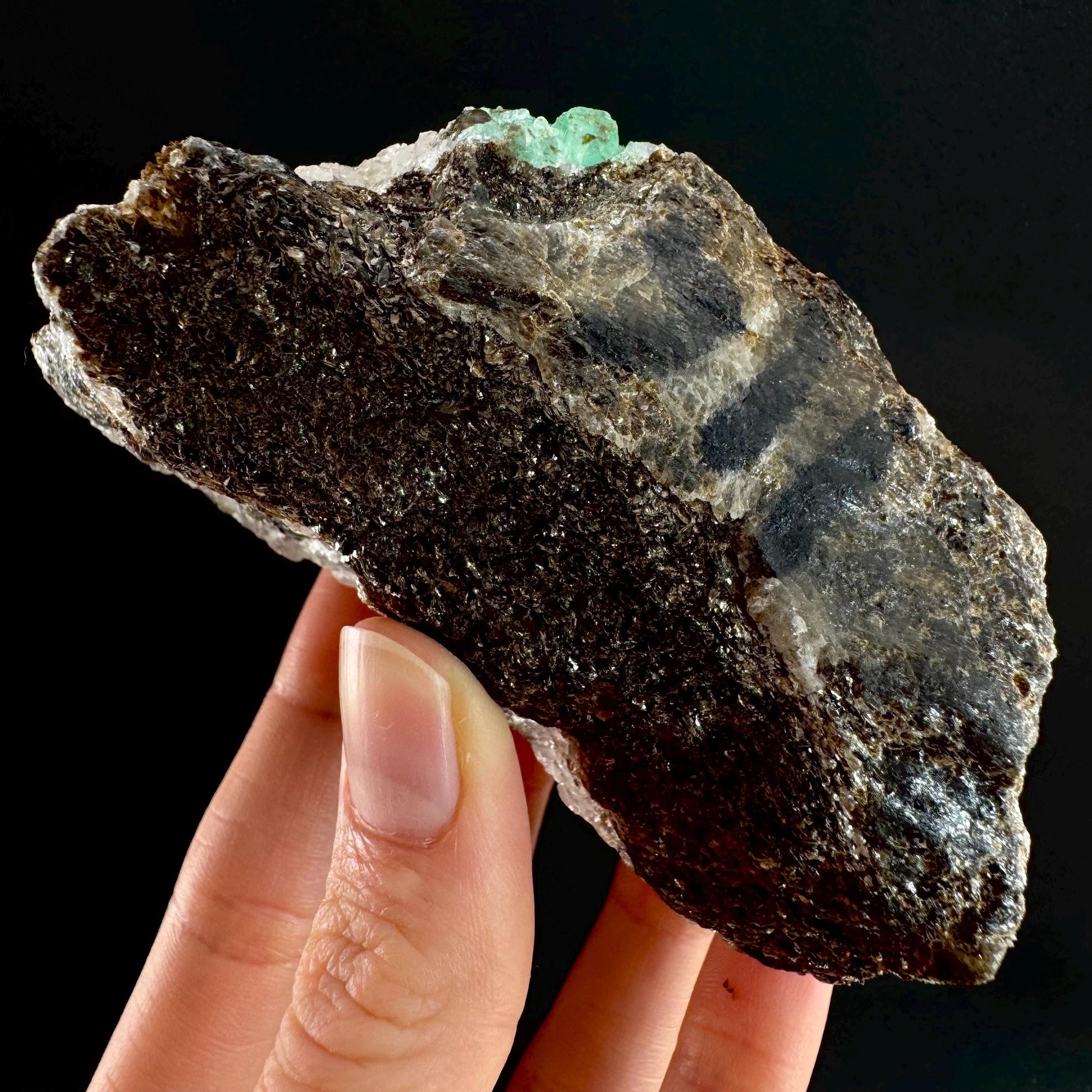 Emerald on Matrix | natural green crystal cluster, raw mineral specimen (Pakistan)