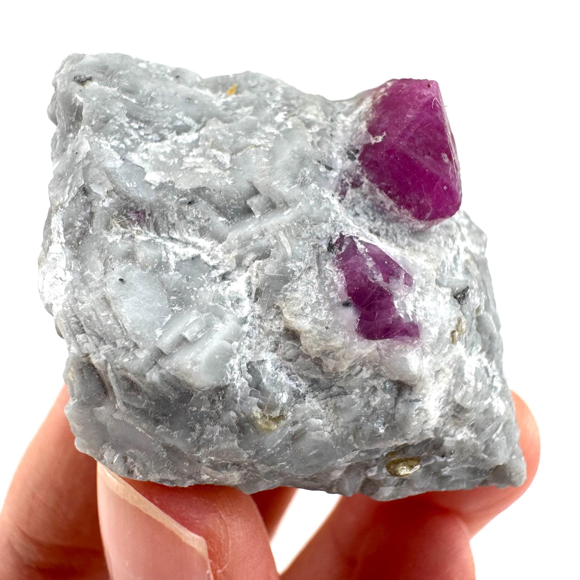 Ruby on Matrix | Natural crystal cluster, UV reactive, raw mineral specimen (Pakistan)