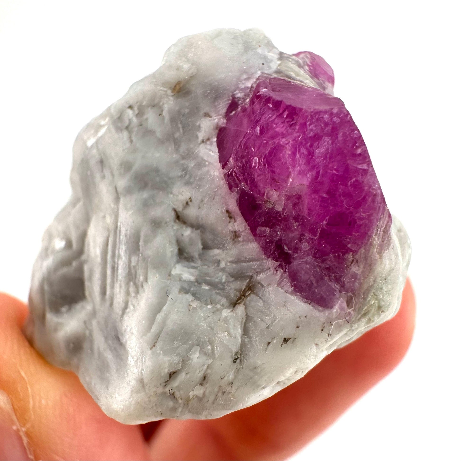 Ruby on Matrix | Natural crystal cluster, UV reactive, raw mineral specimen (Pakistan)