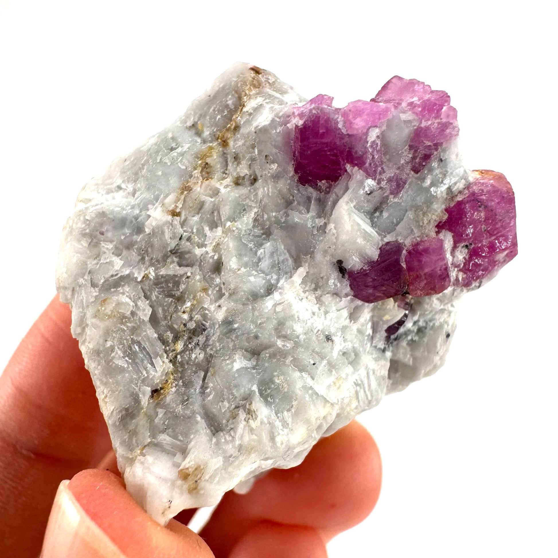 Ruby on Matrix | Natural crystal cluster, UV reactive, raw mineral specimen (Pakistan)
