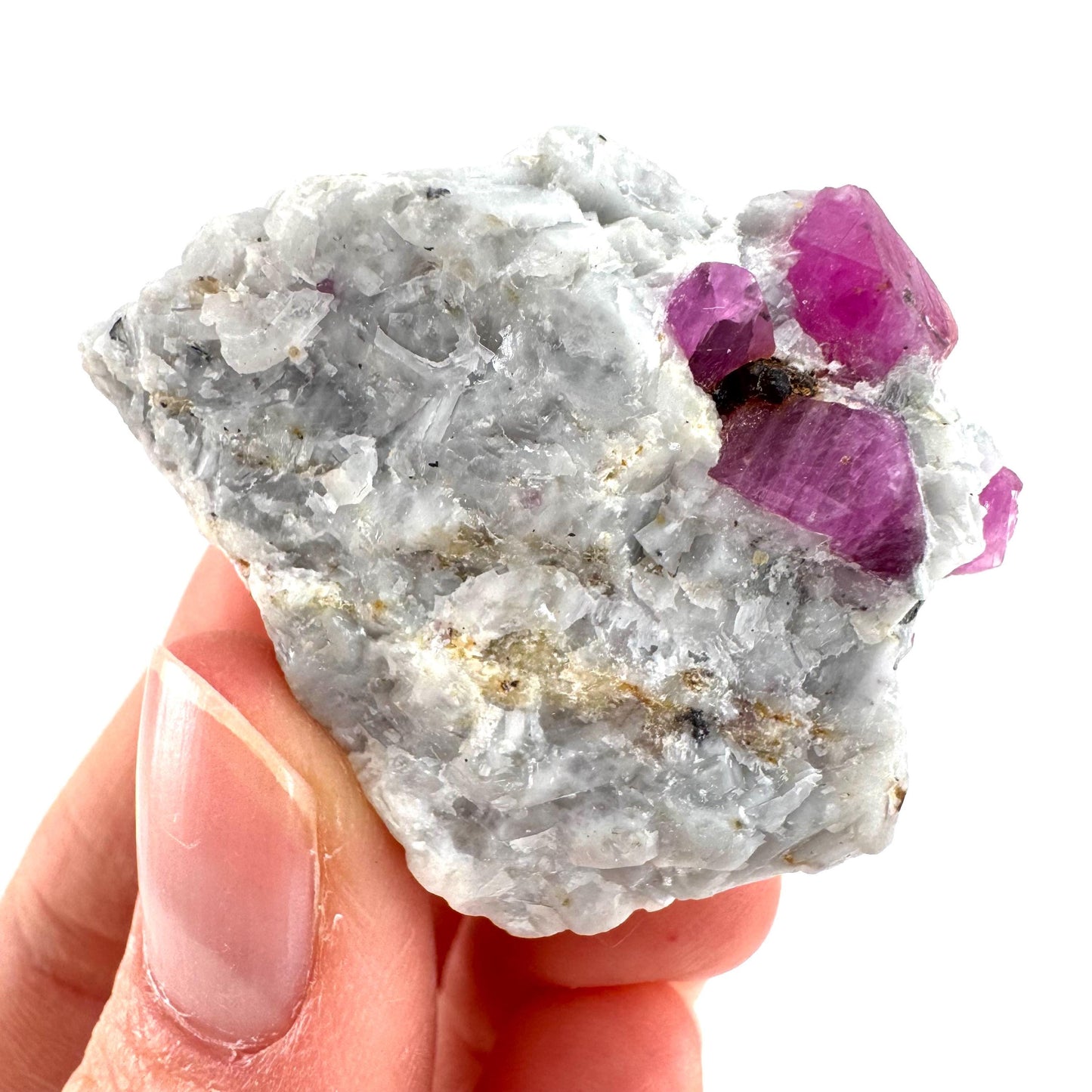Ruby on Matrix | Natural crystal cluster, UV reactive, raw mineral specimen (Pakistan)