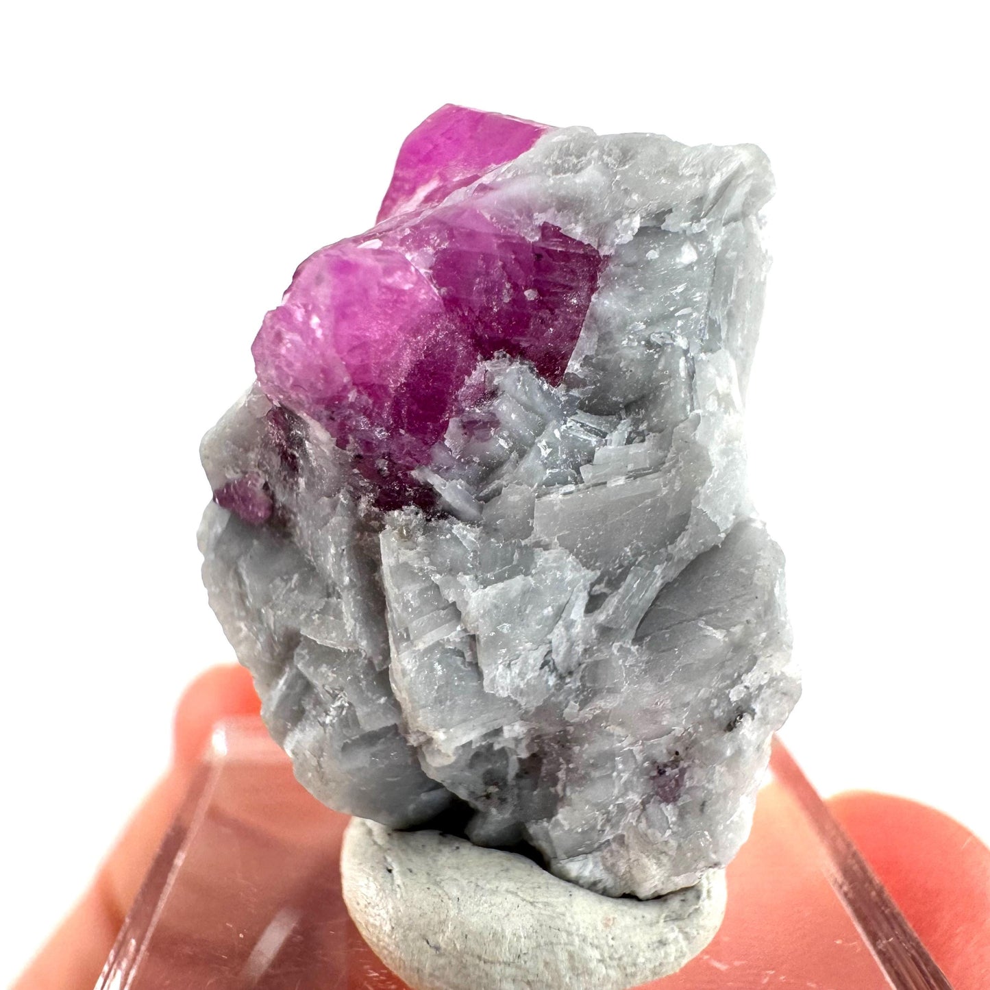 Ruby on Matrix | Natural crystal cluster, UV reactive, raw mineral specimen (Pakistan)