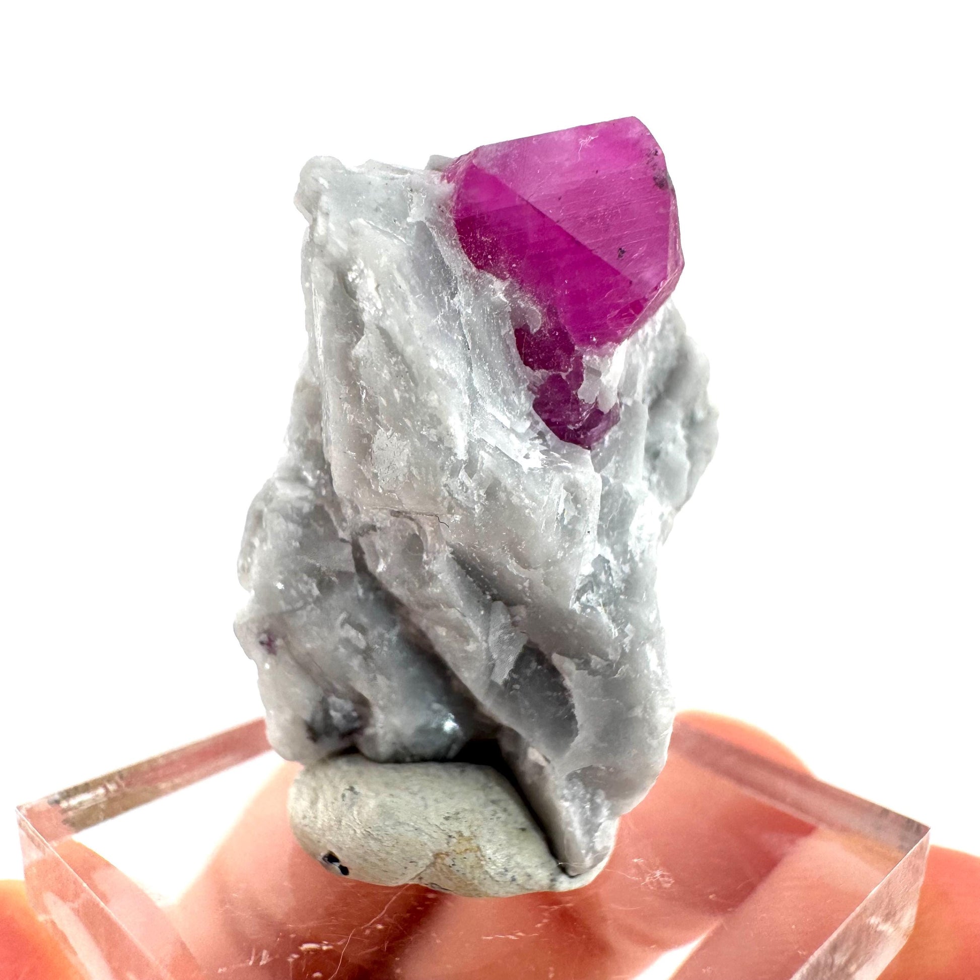 Ruby on Matrix | Natural crystal cluster, UV reactive, raw mineral specimen (Pakistan)