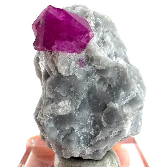 Ruby on Matrix | Natural crystal cluster, UV reactive, raw mineral specimen (Pakistan)
