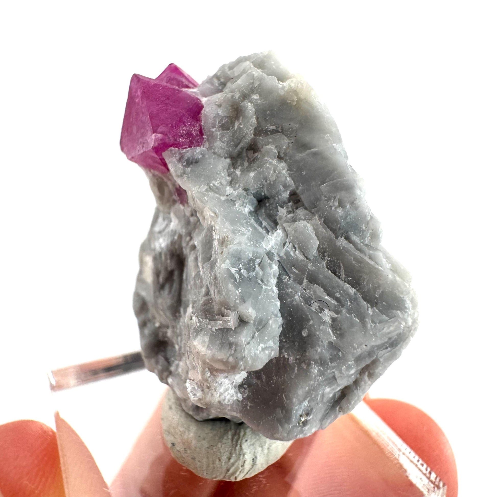 Ruby on Matrix | Natural crystal cluster, UV reactive, raw mineral specimen (Pakistan)