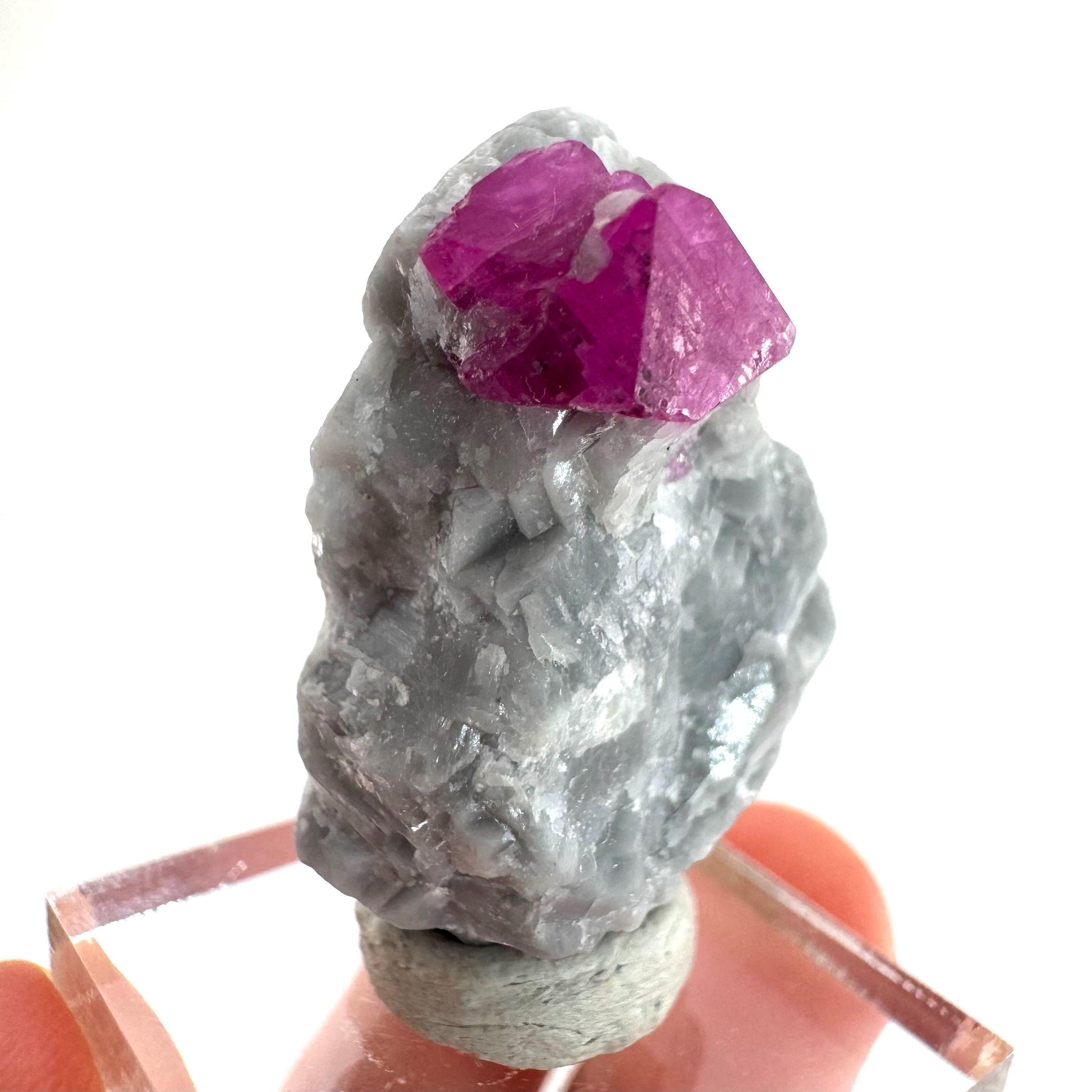 Ruby on Matrix | Natural crystal cluster, UV reactive, raw mineral specimen (Pakistan)