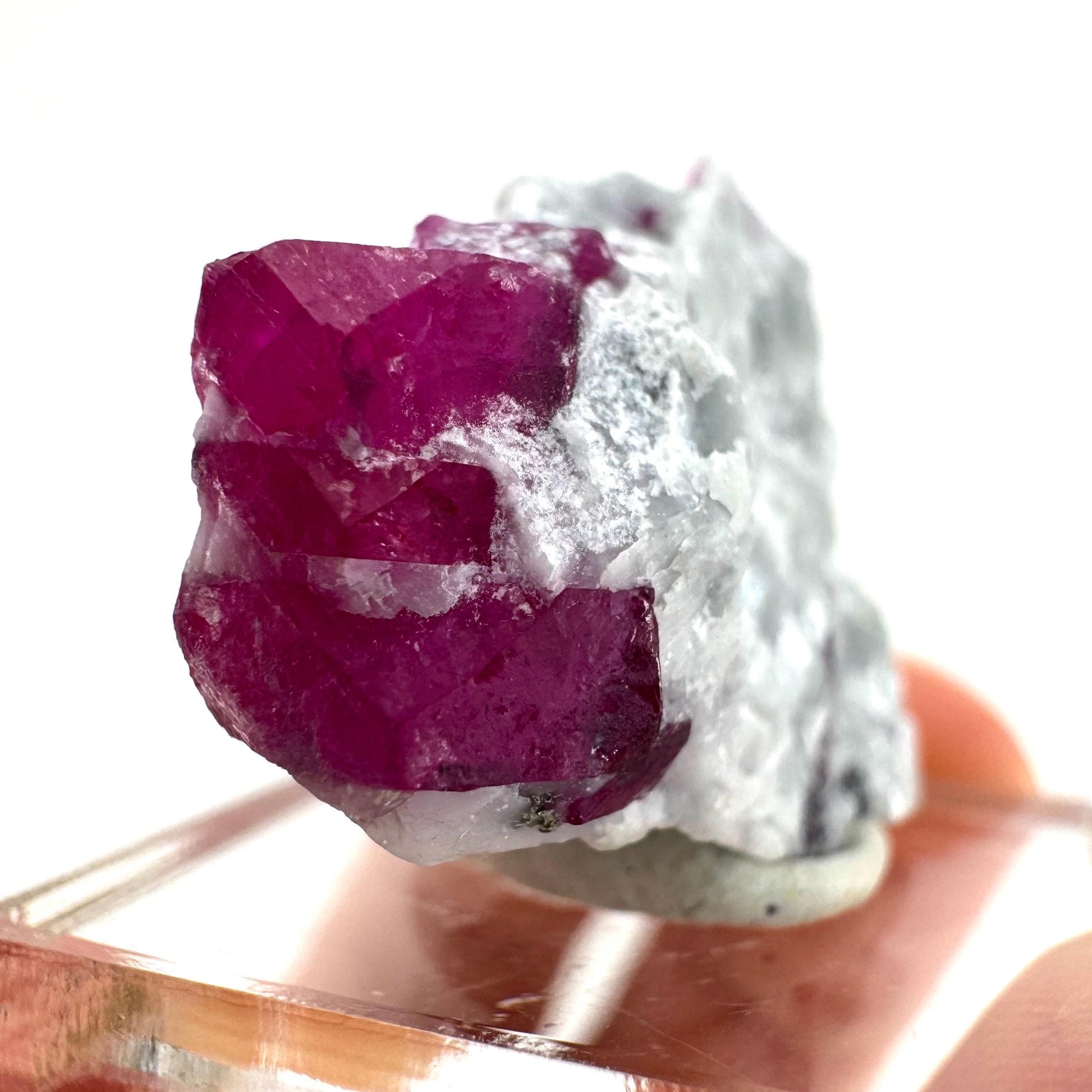 Ruby on Matrix | Natural crystal cluster, UV reactive, raw mineral specimen (Pakistan)