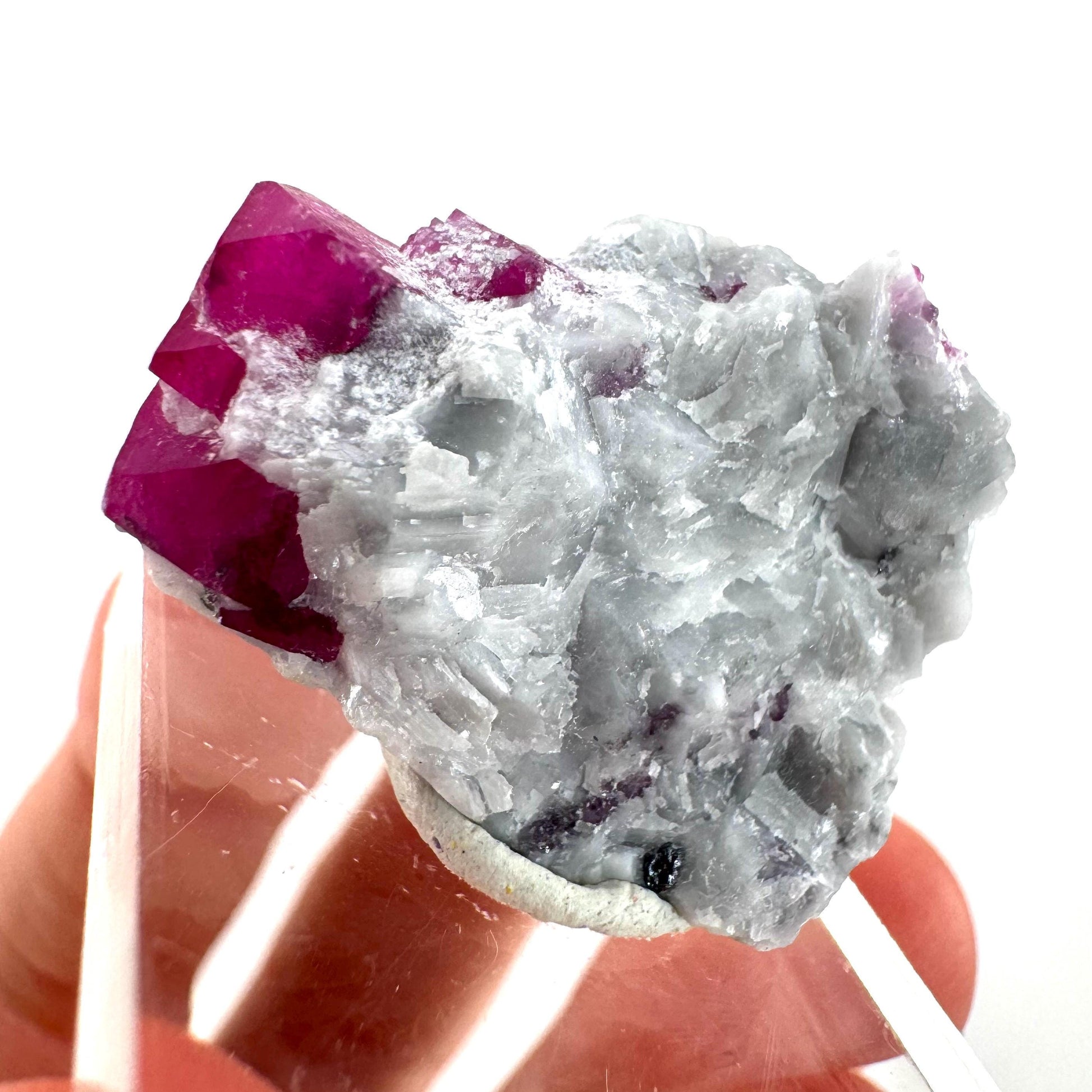 Ruby on Matrix | Natural crystal cluster, UV reactive, raw mineral specimen (Pakistan)