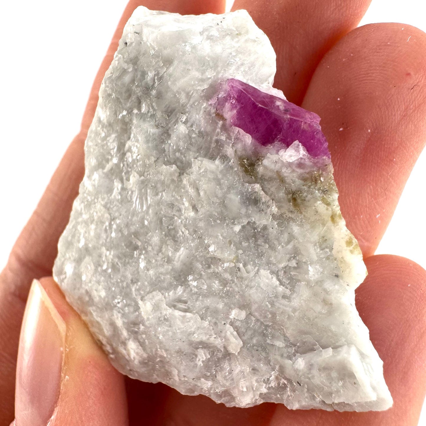 Ruby on Matrix | Natural crystal cluster, UV reactive, raw mineral specimen (Pakistan)