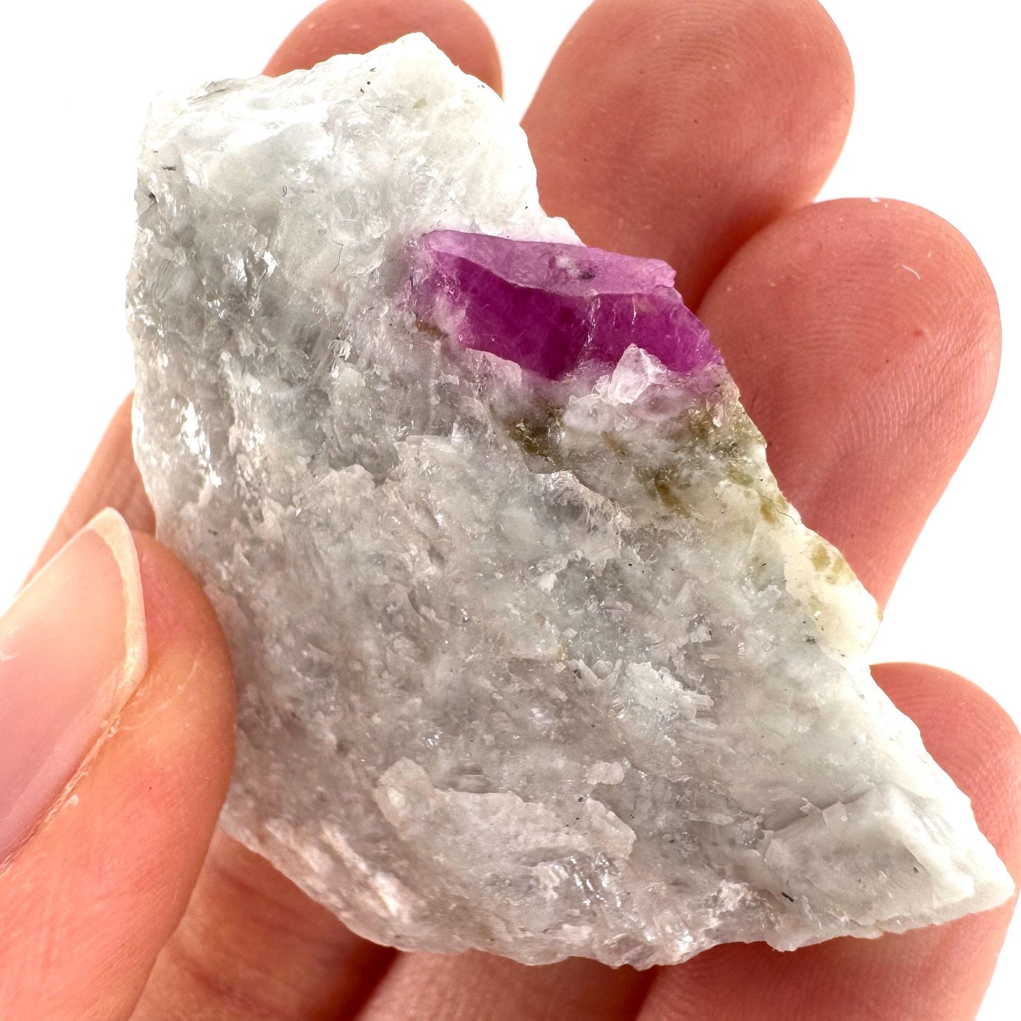 Ruby on Matrix | Natural crystal cluster, UV reactive, raw mineral specimen (Pakistan)