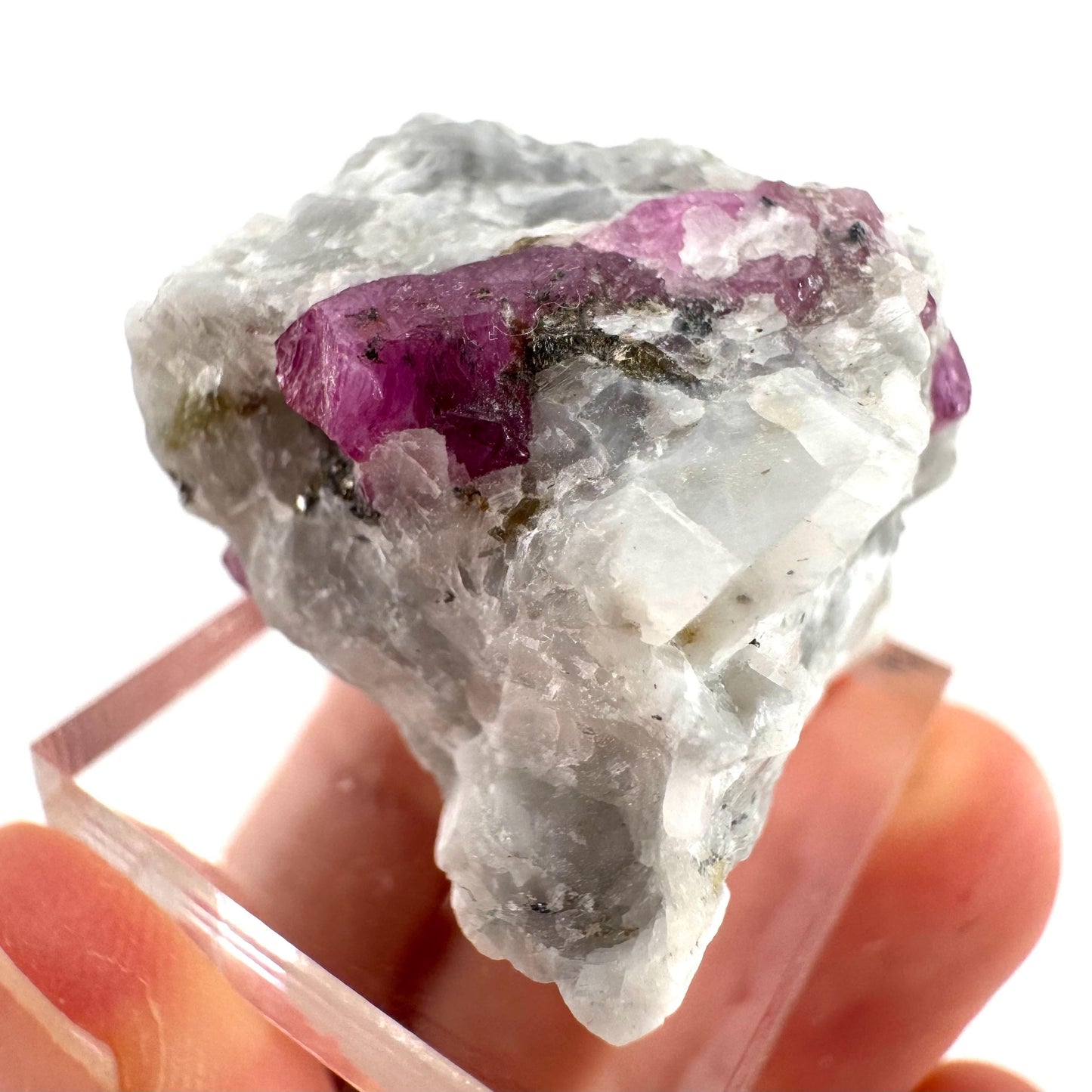 Ruby on Matrix | Natural crystal cluster, UV reactive, raw mineral specimen (Pakistan)