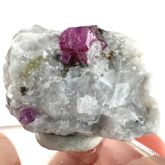 Ruby on Matrix | Natural crystal cluster, UV reactive, raw mineral specimen (Pakistan)
