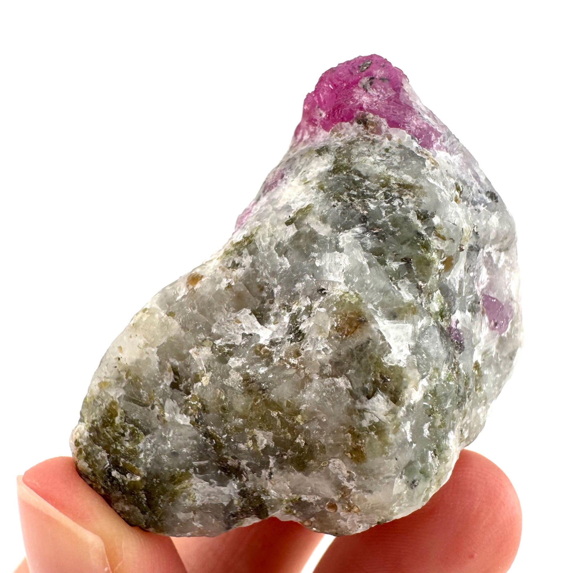 Ruby on Matrix | Natural crystal cluster, UV reactive, raw mineral specimen (Pakistan)