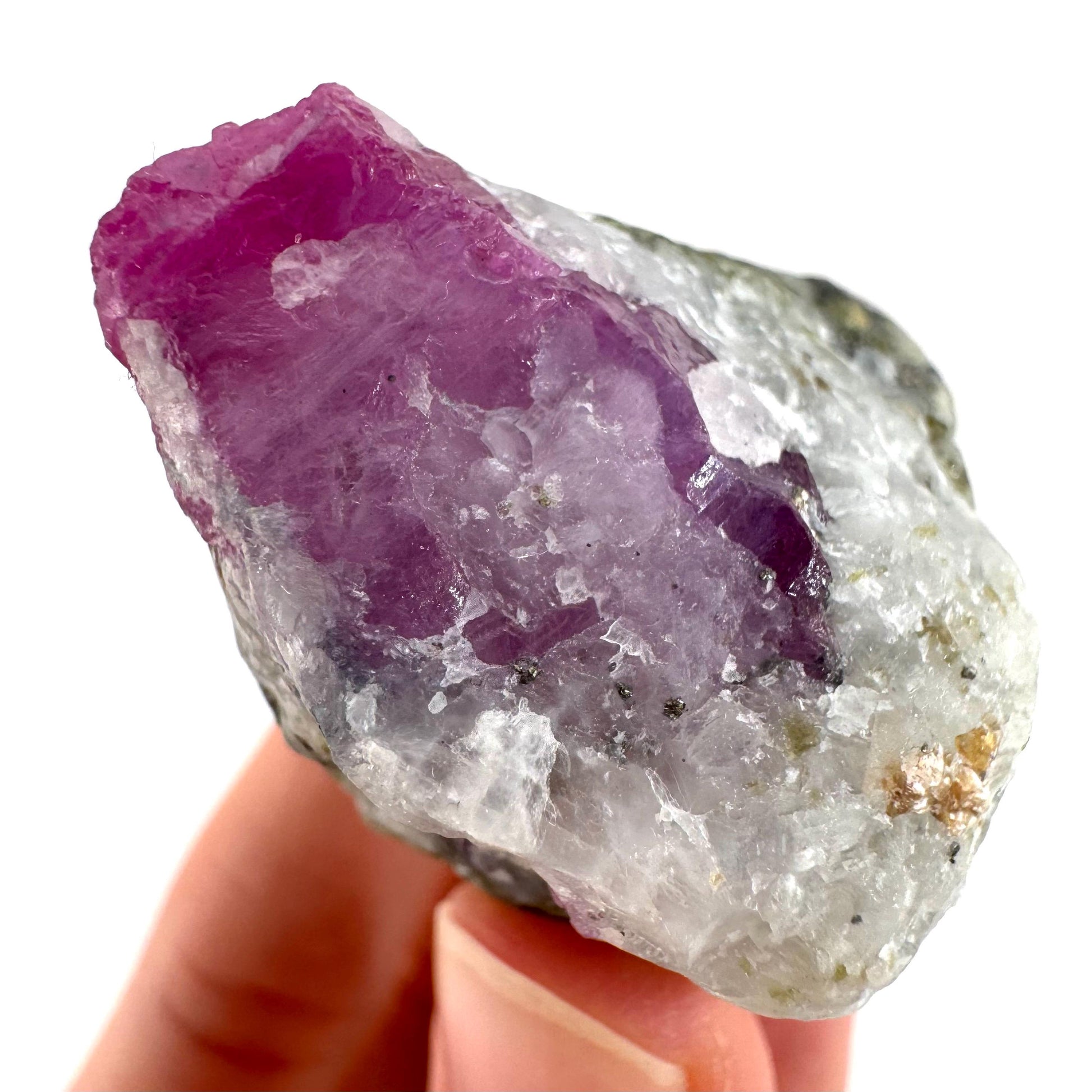 Ruby on Matrix | Natural crystal cluster, UV reactive, raw mineral specimen (Pakistan)