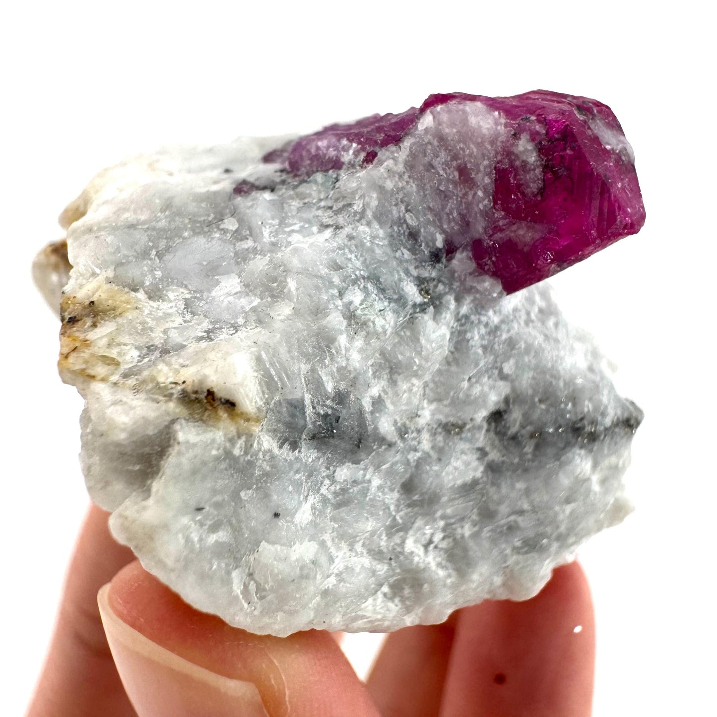 Ruby on Matrix | Natural crystal cluster, UV reactive, raw mineral specimen (Pakistan)