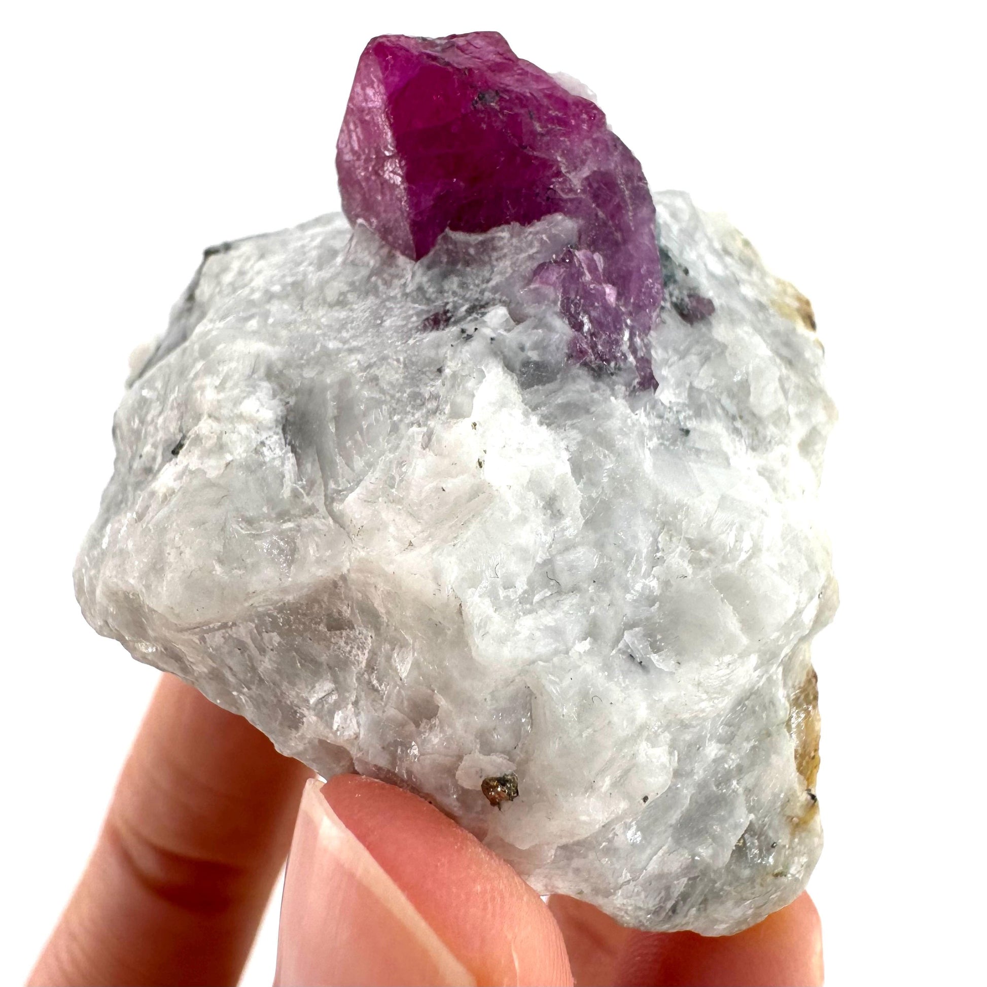 Ruby on Matrix | Natural crystal cluster, UV reactive, raw mineral specimen (Pakistan)