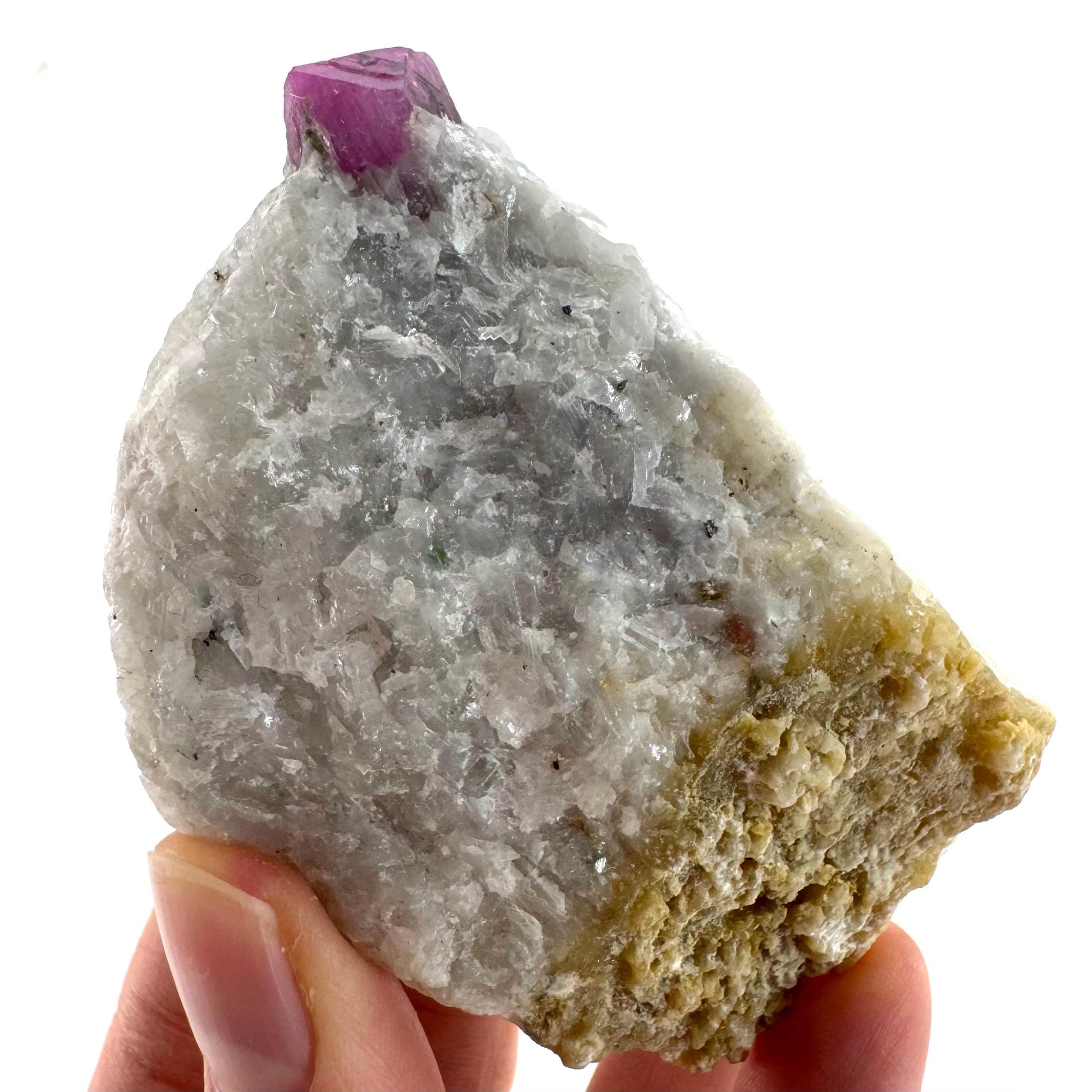 Ruby on Matrix | Natural crystal cluster, UV reactive, raw mineral specimen (Pakistan)