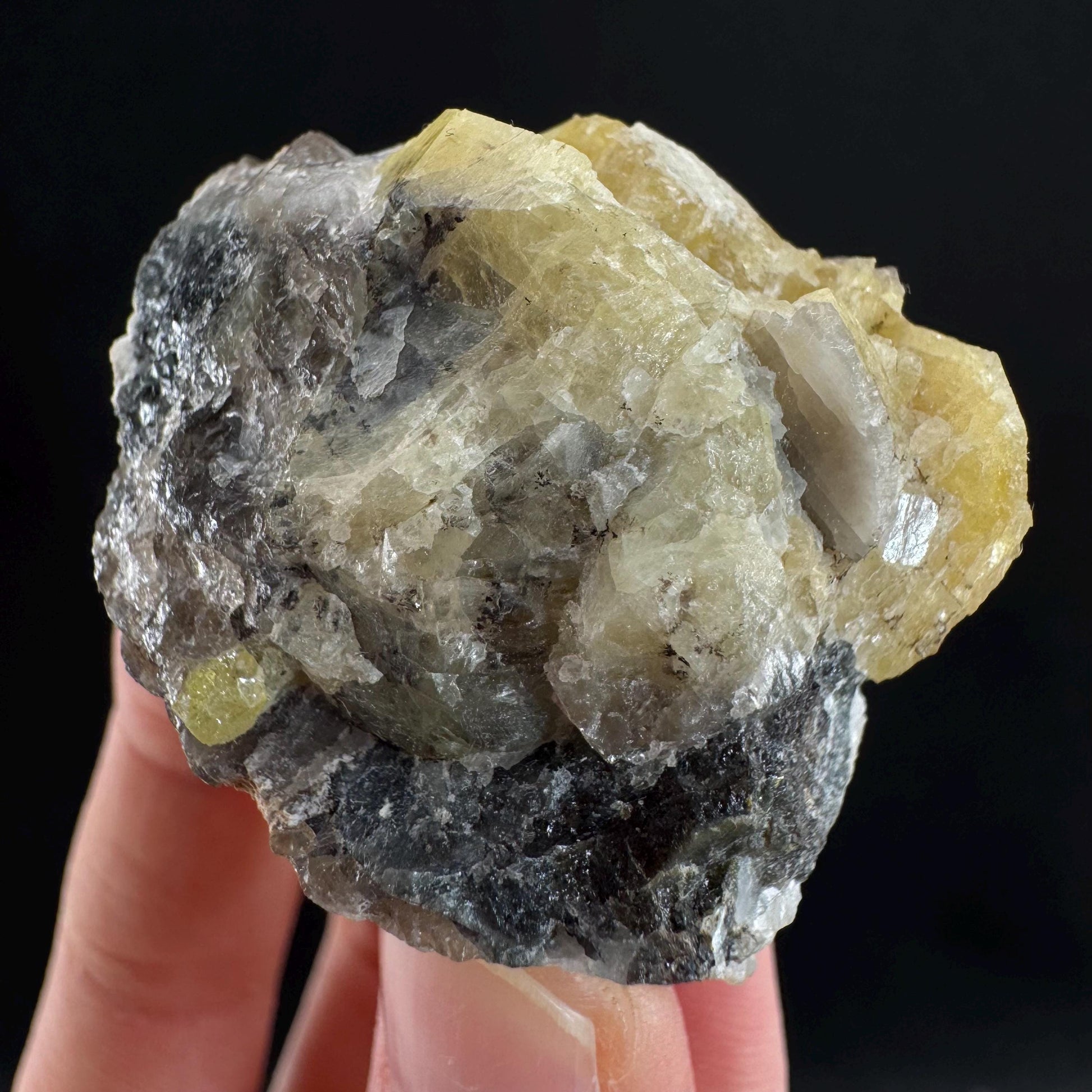 Rare! Londonite on Matrix | natural crystal cluster, raw yellow mineral (Madagascar)