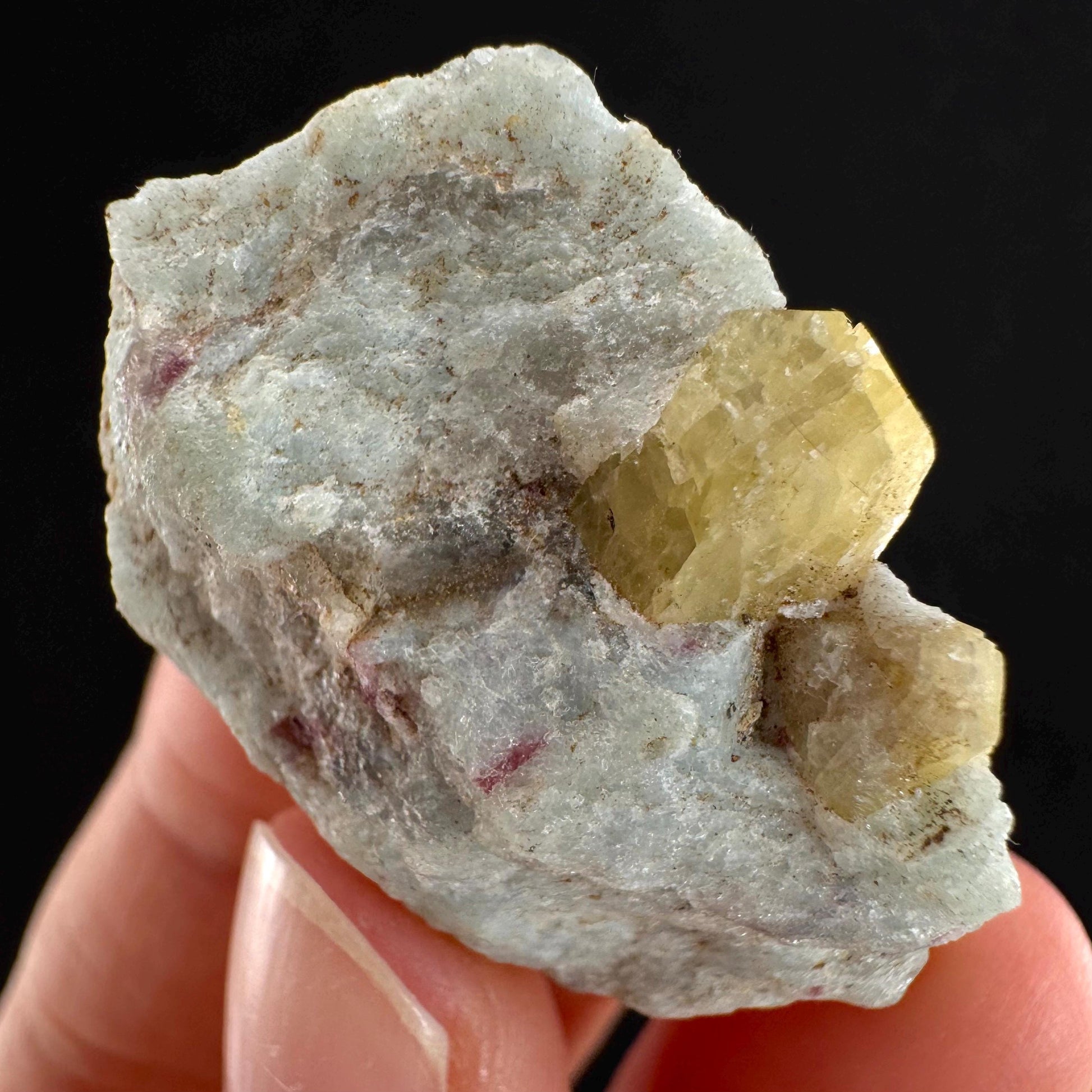 Rare! Londonite with Liddicoatite | natural crystal cluster, raw mineral specimen (Madagascar)