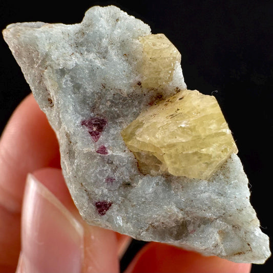 Rare! Londonite with Liddicoatite | natural crystal cluster, raw mineral specimen (Madagascar)