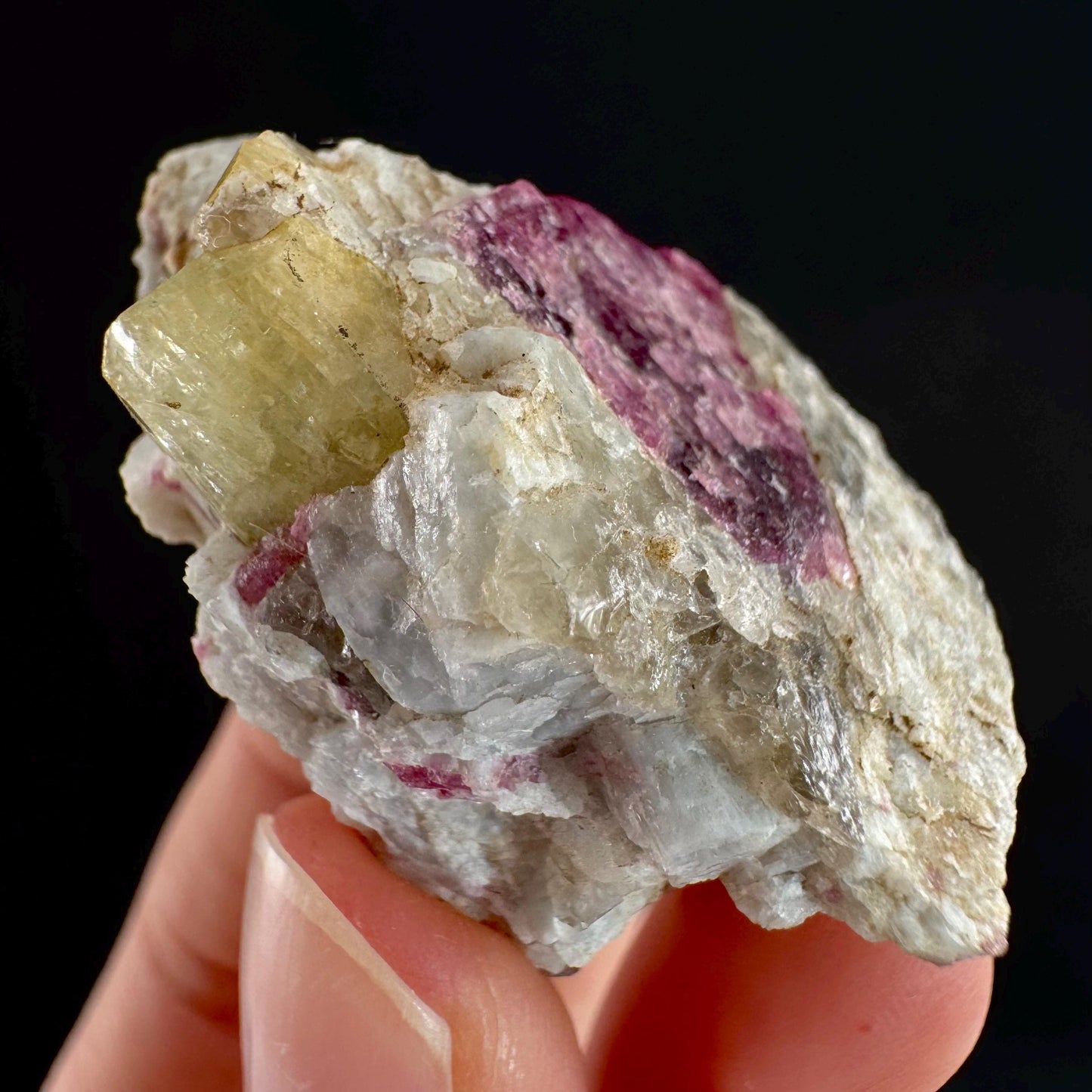 Rare! Londonite with Liddicoatite | natural crystal cluster, raw mineral specimen (Madagascar)