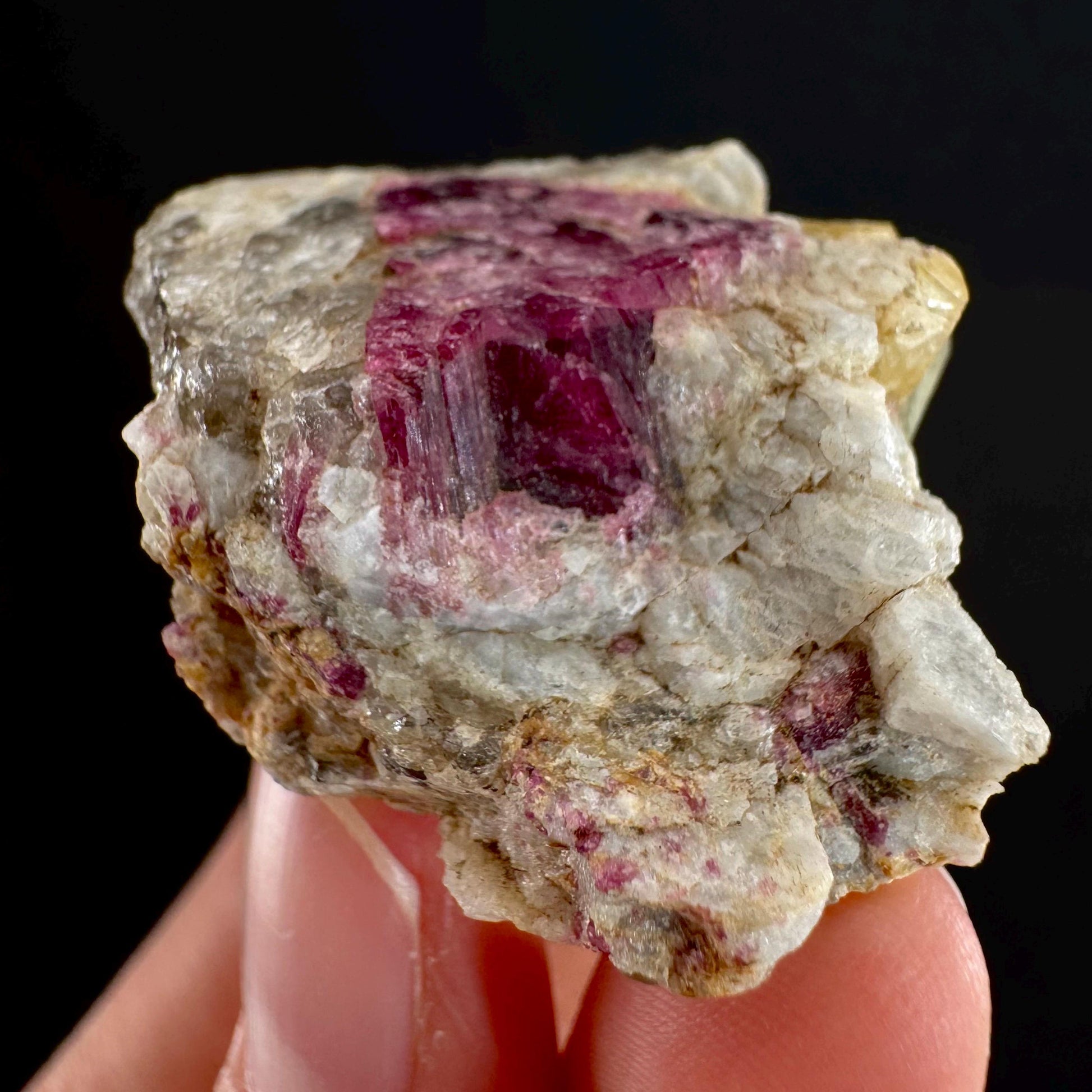 Rare! Londonite with Liddicoatite | natural crystal cluster, raw mineral specimen (Madagascar)