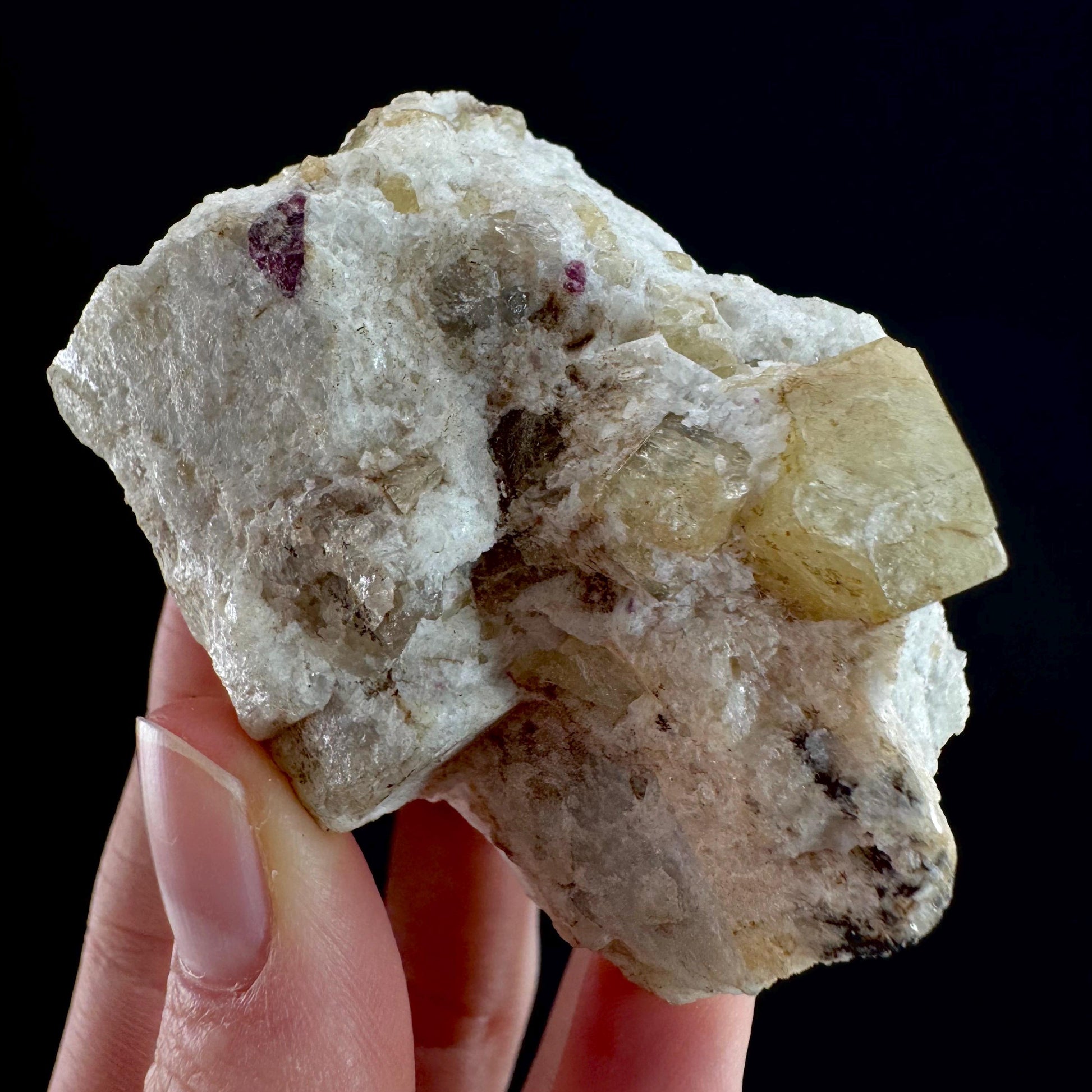 Rare! Londonite with Liddicoatite | natural crystal cluster, raw mineral specimen (Madagascar)