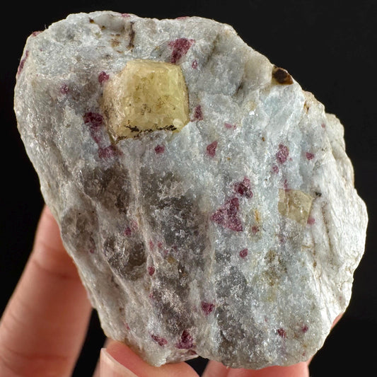 Rare! Londonite with Liddicoatite | natural crystal cluster, raw mineral specimen (Madagascar)