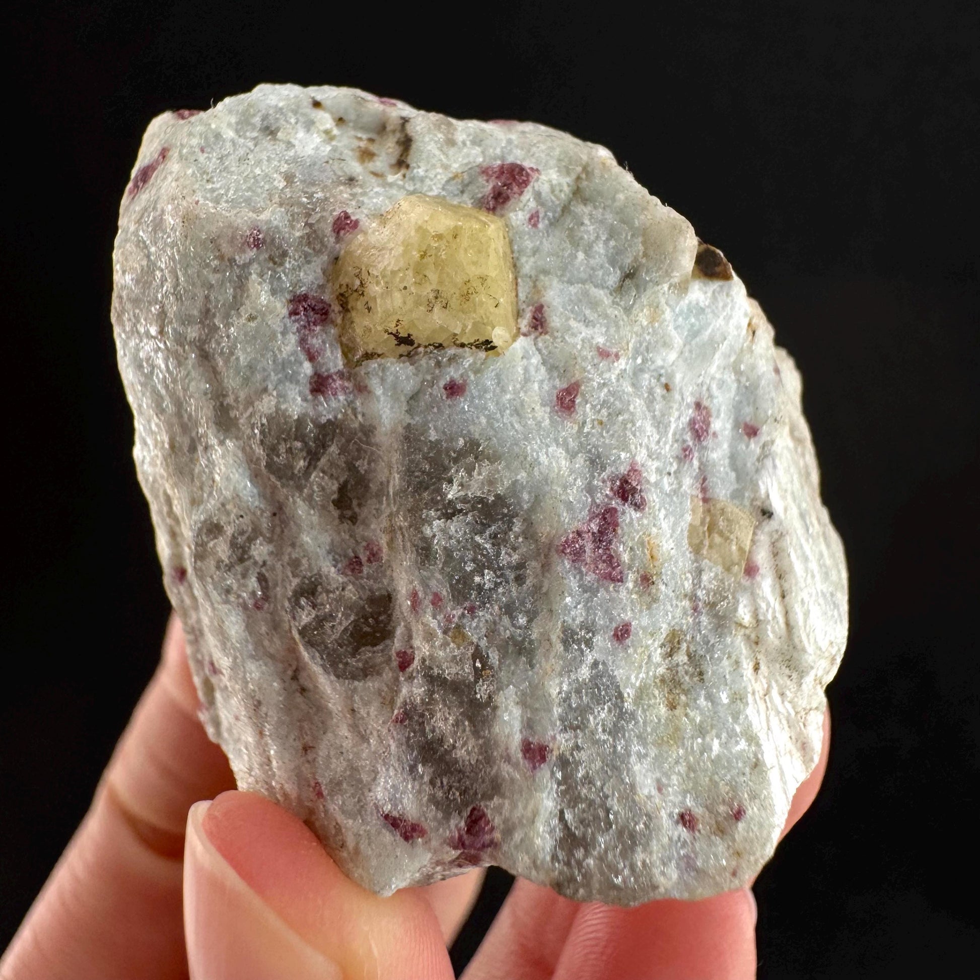 Rare! Londonite with Liddicoatite | natural crystal cluster, raw mineral specimen (Madagascar)