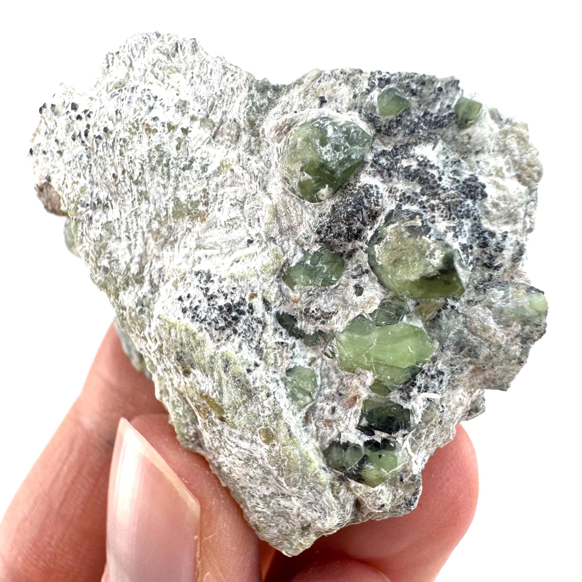 Demantoid Garnet on Matrix | raw green garnet crystal, mineral specimen (Pakistan)