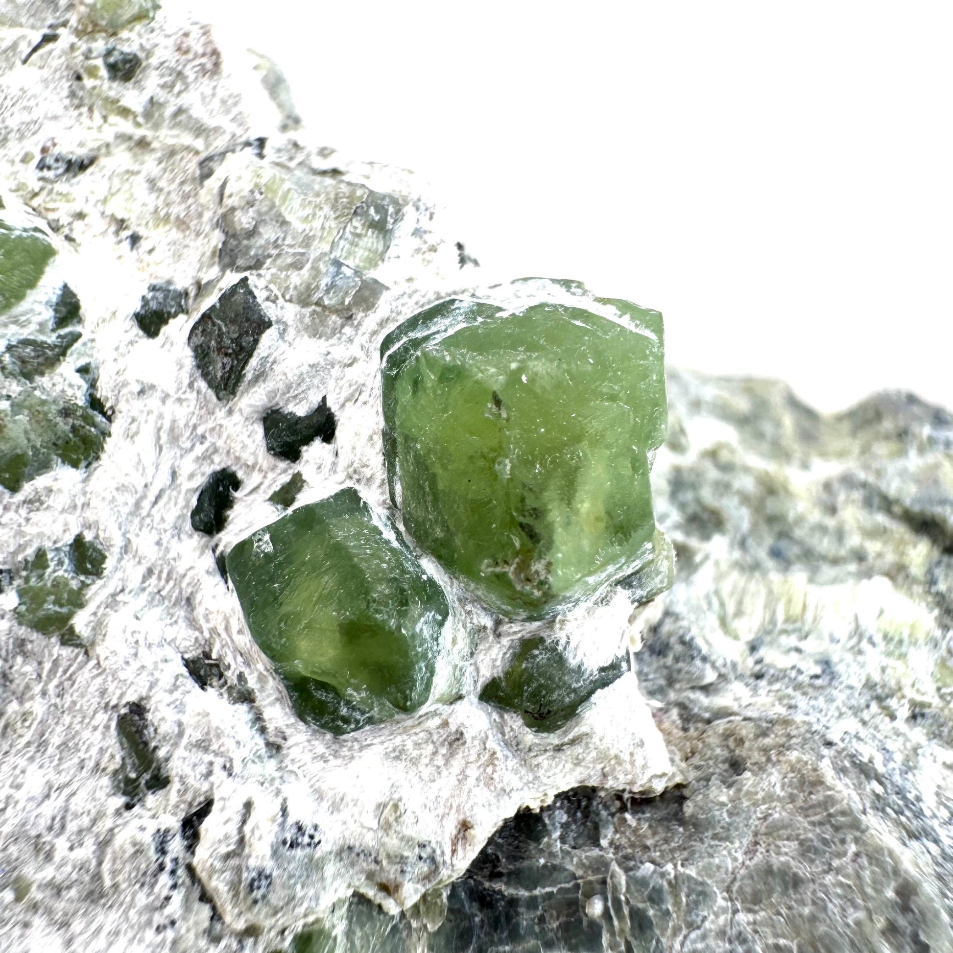 Demantoid Garnet on Matrix | raw green garnet crystal, mineral specimen (Pakistan)