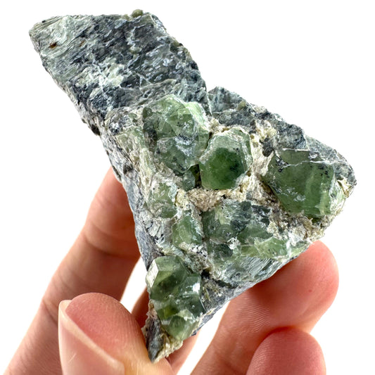 Demantoid Garnet on Matrix | raw green garnet crystal, mineral specimen (Pakistan)