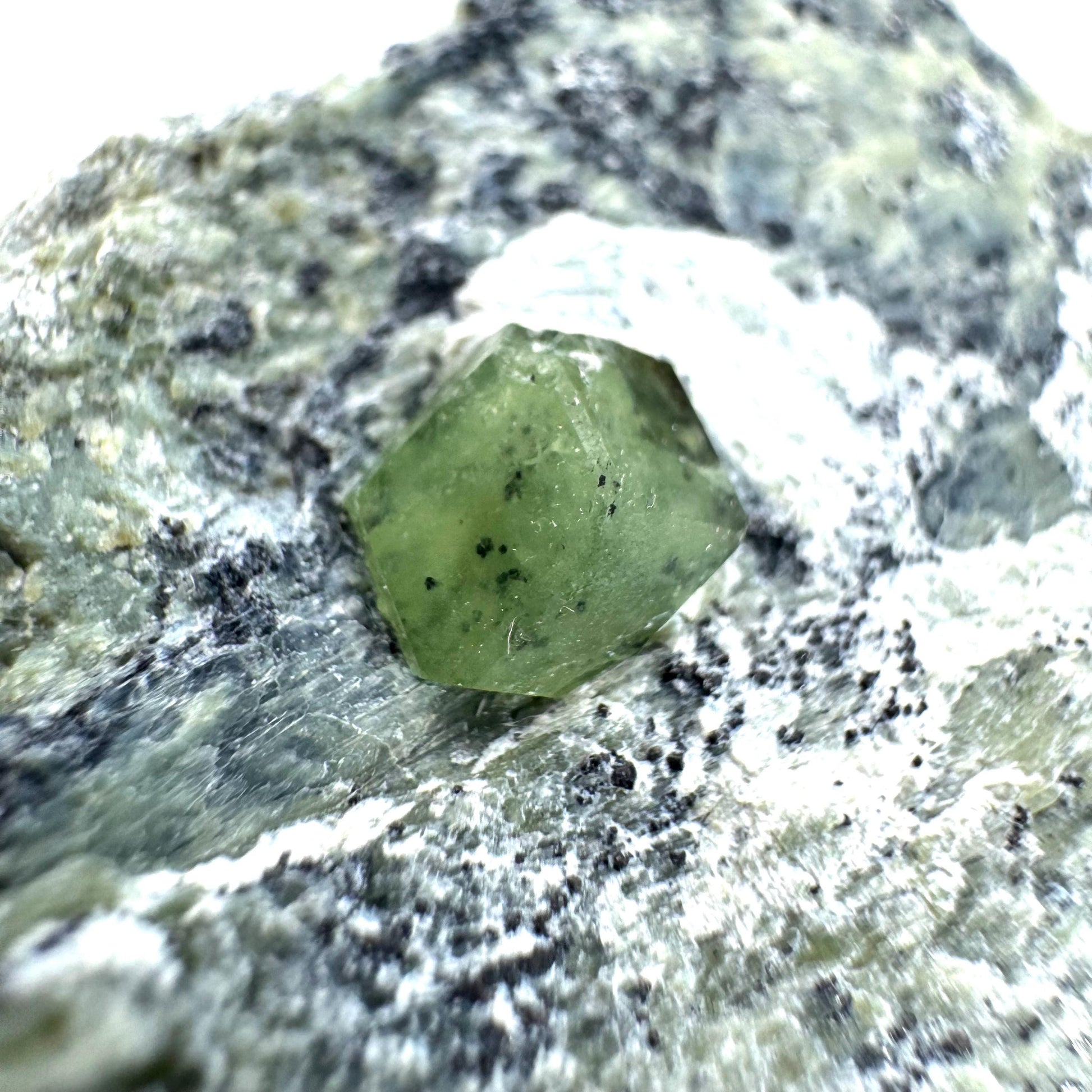 Demantoid Garnet on Matrix | raw green garnet crystal, mineral specimen (Pakistan)