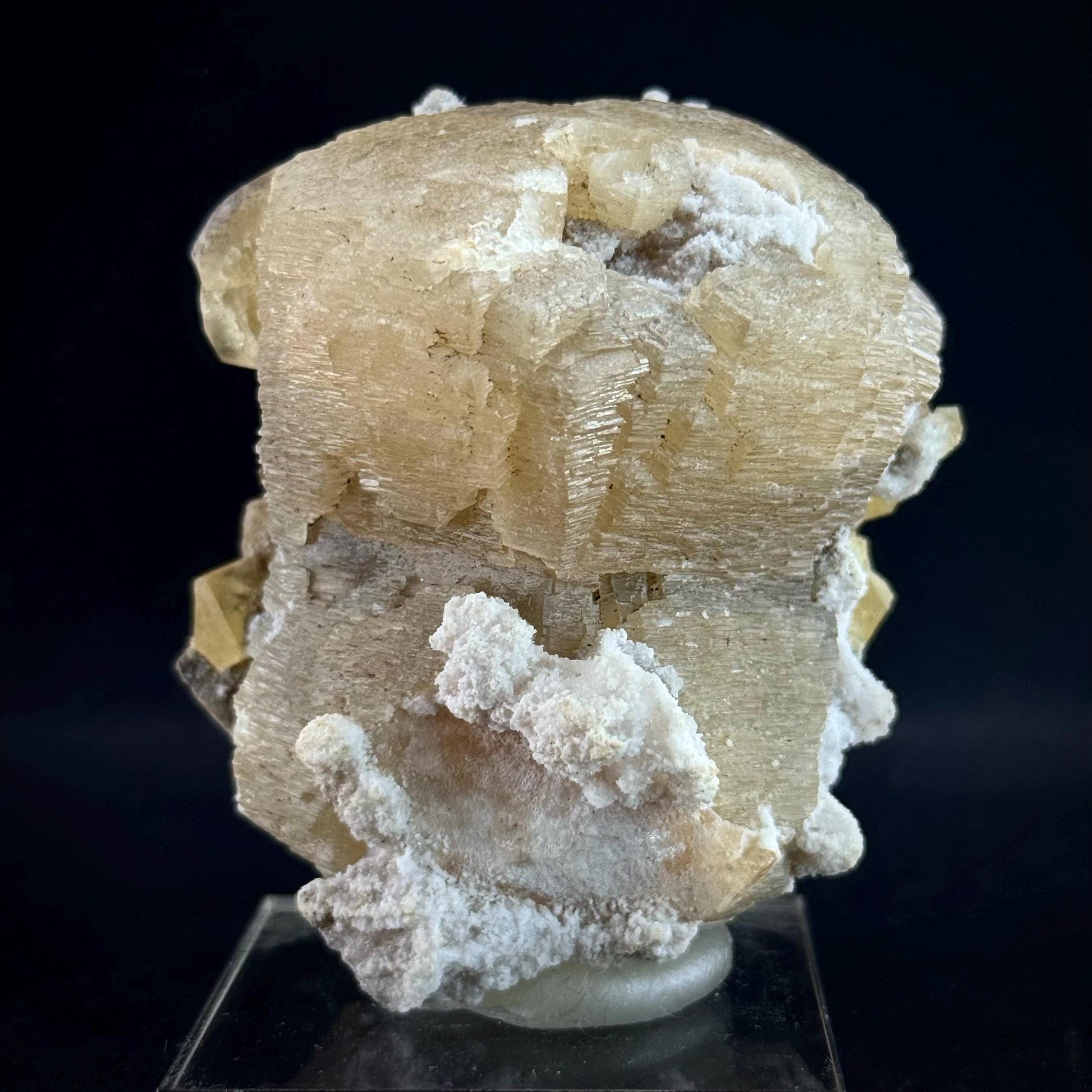 Witherite w/ Calcite | UV-reactive crystal, fluorescent mineral specimen from Illinois, USA