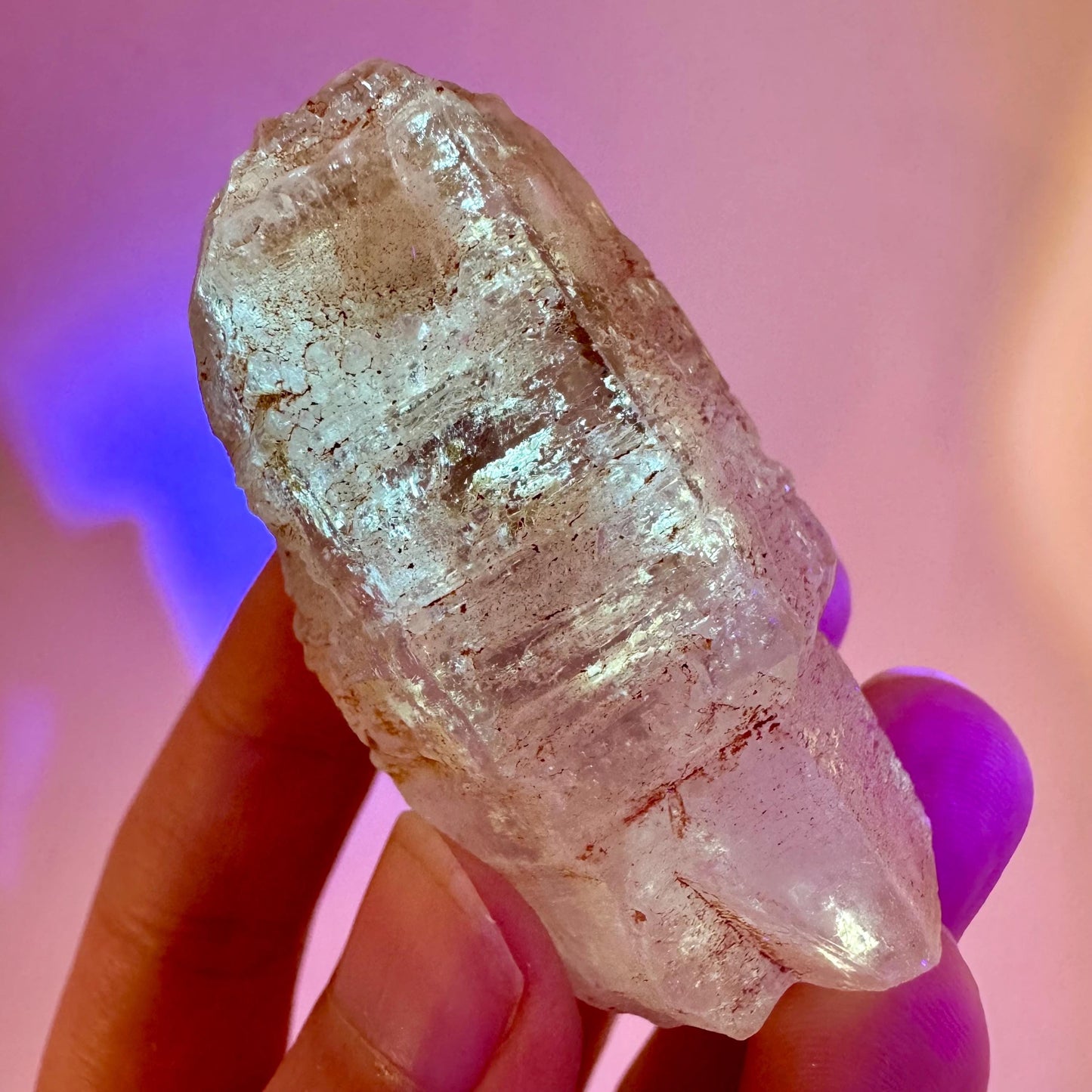 Firefly Petroleum Quartz | UV reactive crystal, fluorescent mineral from Madagascar