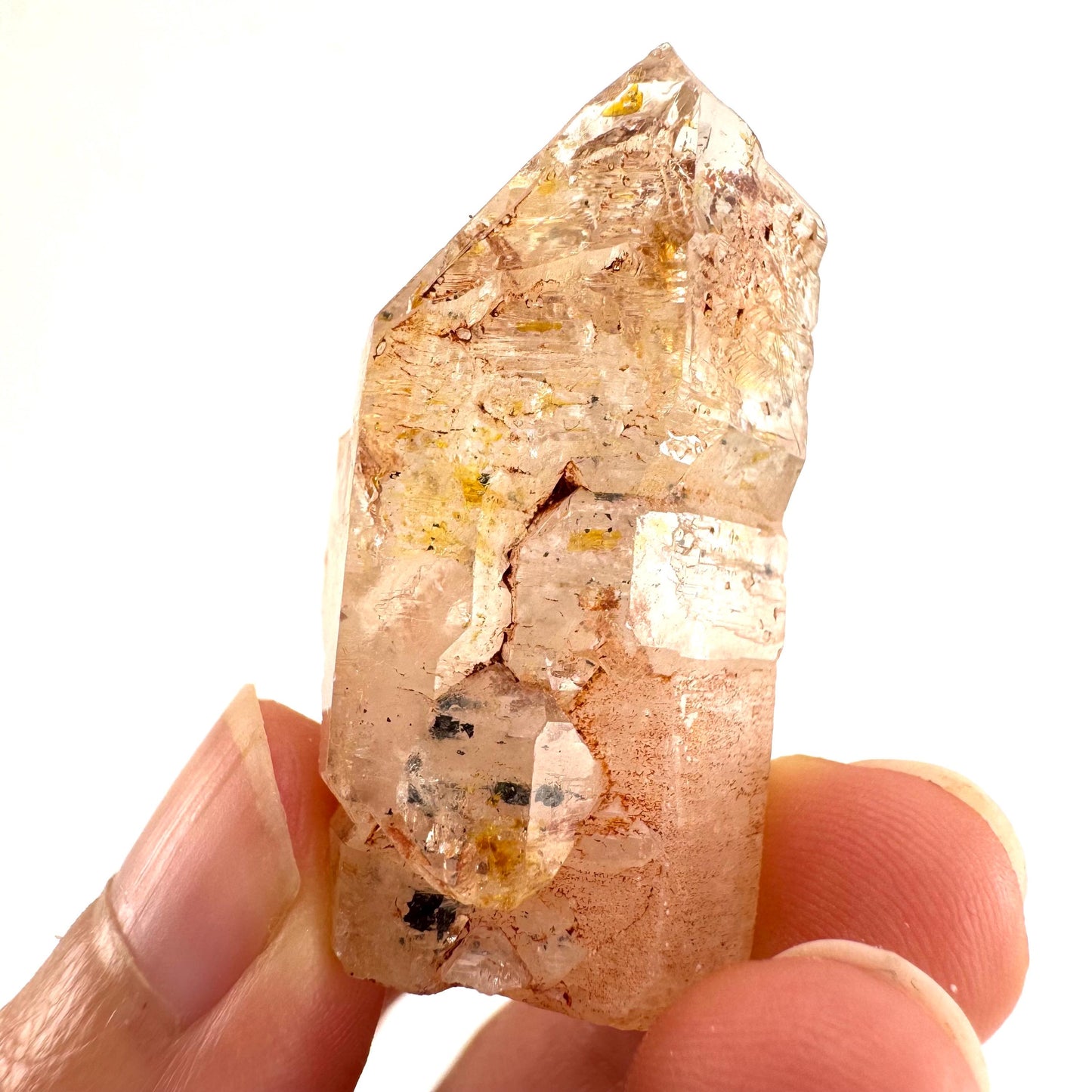 Firefly Petroleum Quartz | UV reactive crystal, fluorescent mineral from Madagascar