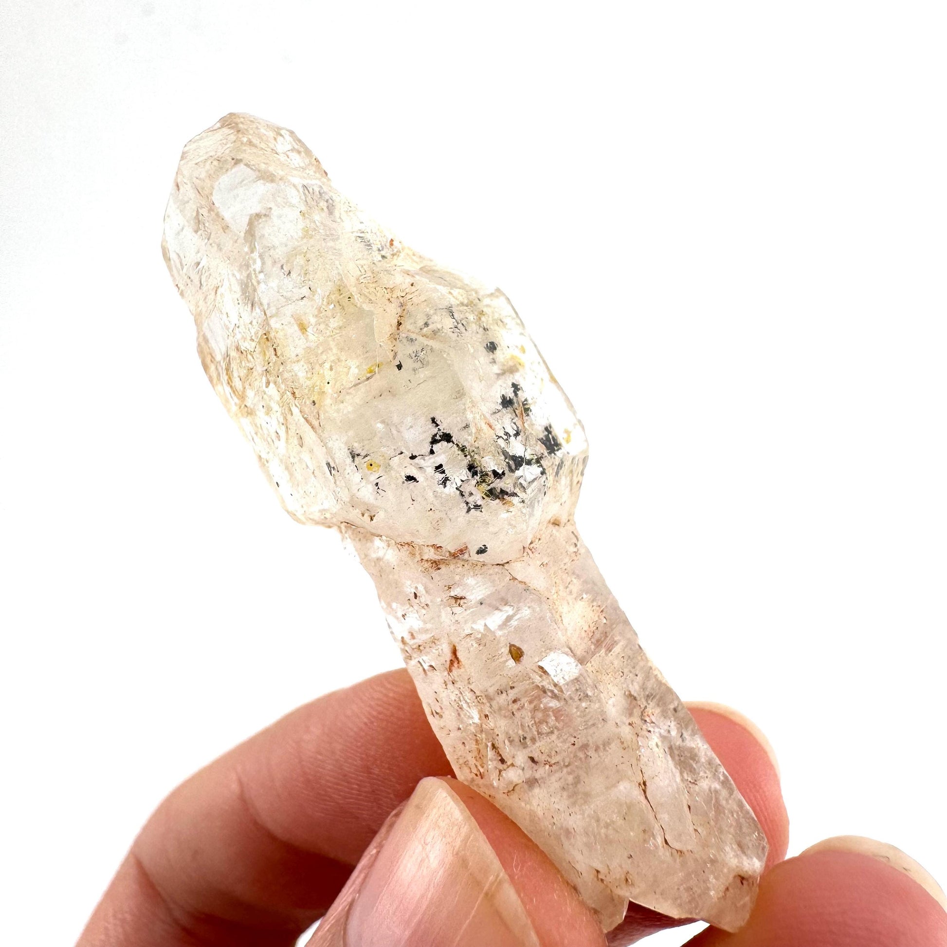 Firefly Petroleum Quartz Sceptre | UV reactive crystal, fluorescent mineral from Madagascar