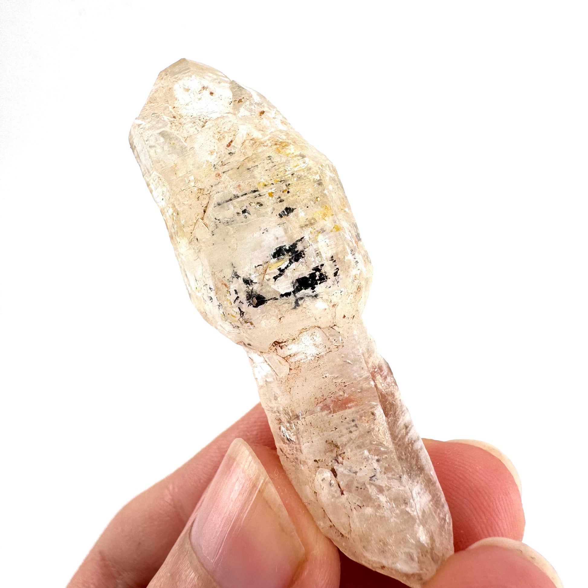 Firefly Petroleum Quartz Sceptre | UV reactive crystal, fluorescent mineral from Madagascar