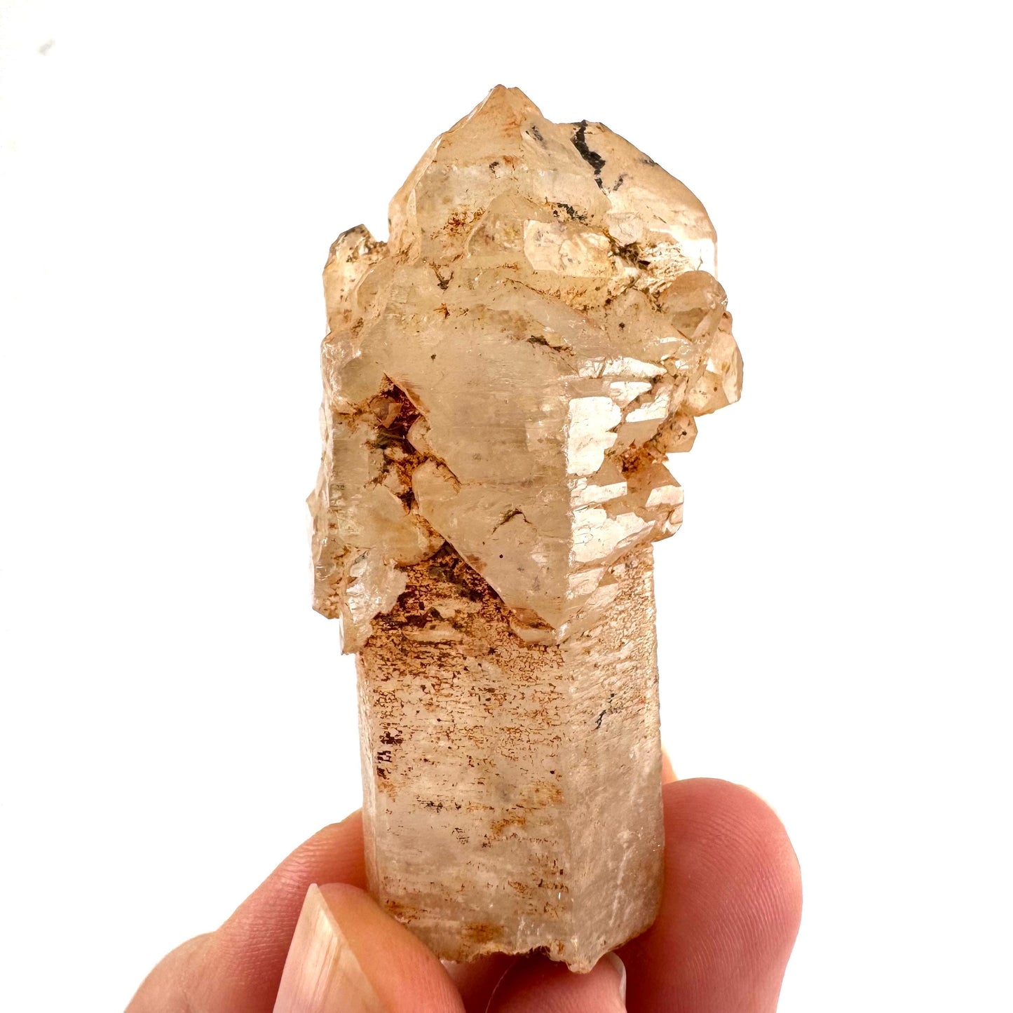 Firefly Petroleum Quartz Sceptre | UV reactive crystal, fluorescent mineral from Madagascar