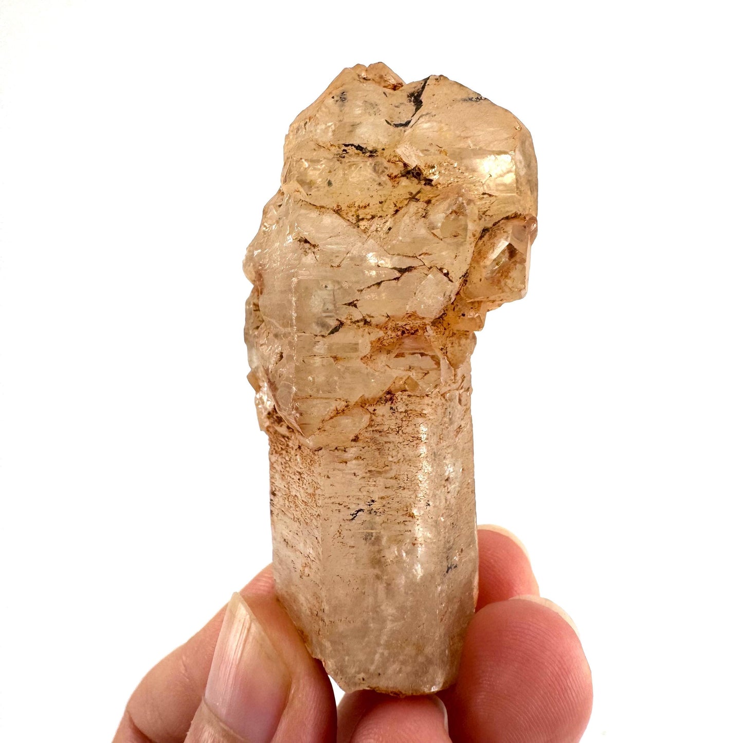 Firefly Petroleum Quartz Sceptre | UV reactive crystal, fluorescent mineral from Madagascar