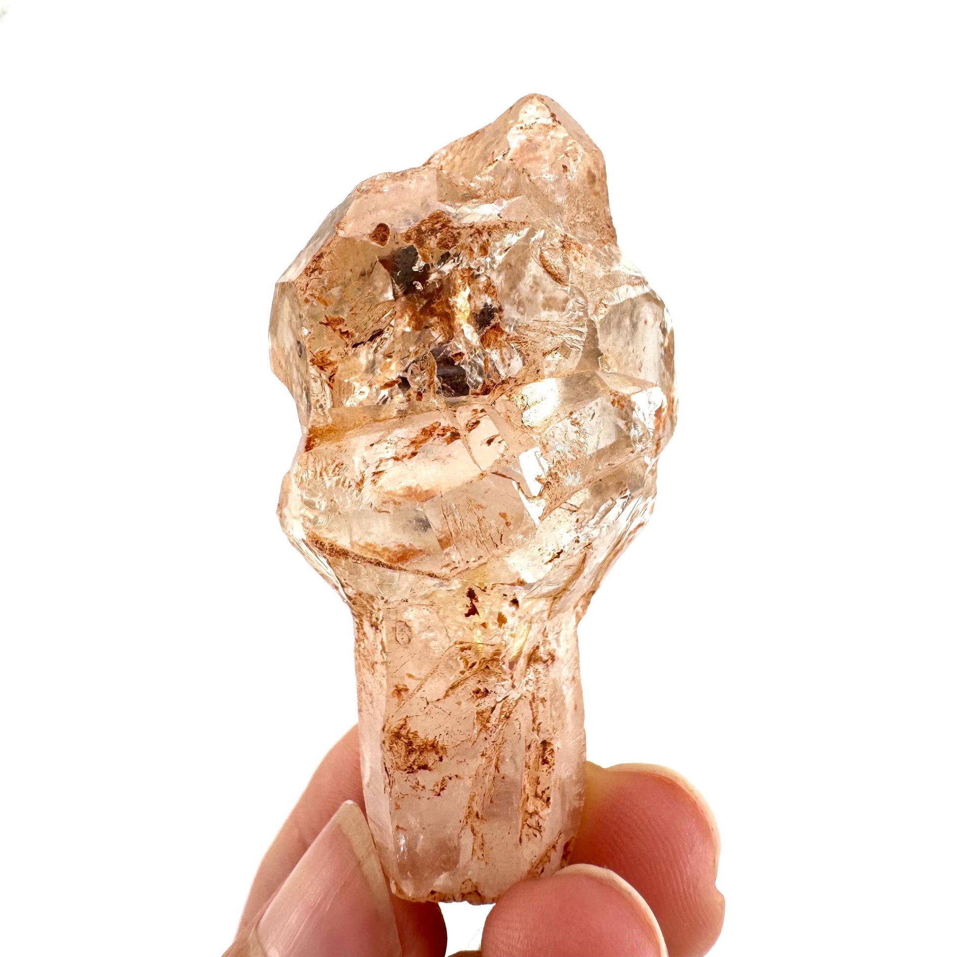 Firefly Petroleum Quartz Sceptre | UV reactive crystal, fluorescent mineral from Madagascar