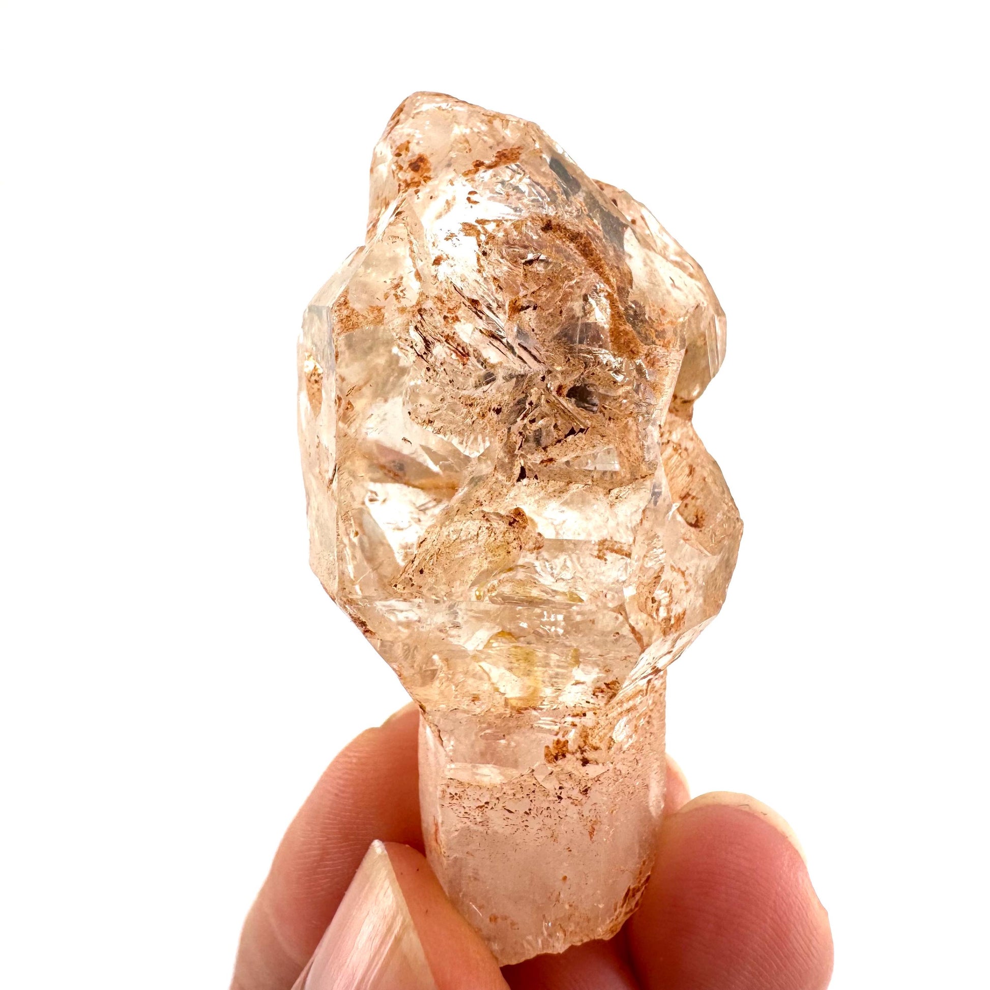 Firefly Petroleum Quartz Sceptre | UV reactive crystal, fluorescent mineral from Madagascar