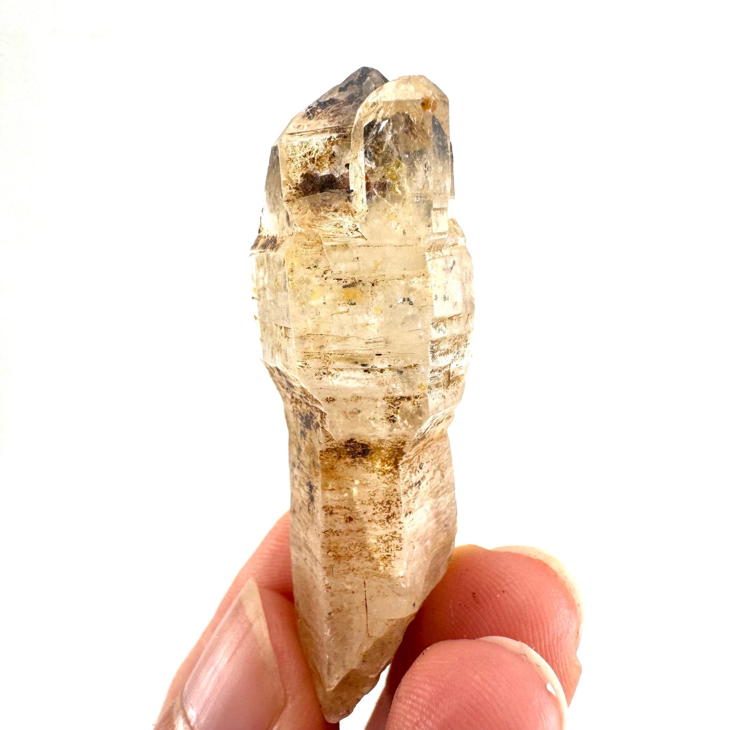 Firefly Petroleum Quartz Sceptre | UV reactive crystal, fluorescent mineral from Madagascar